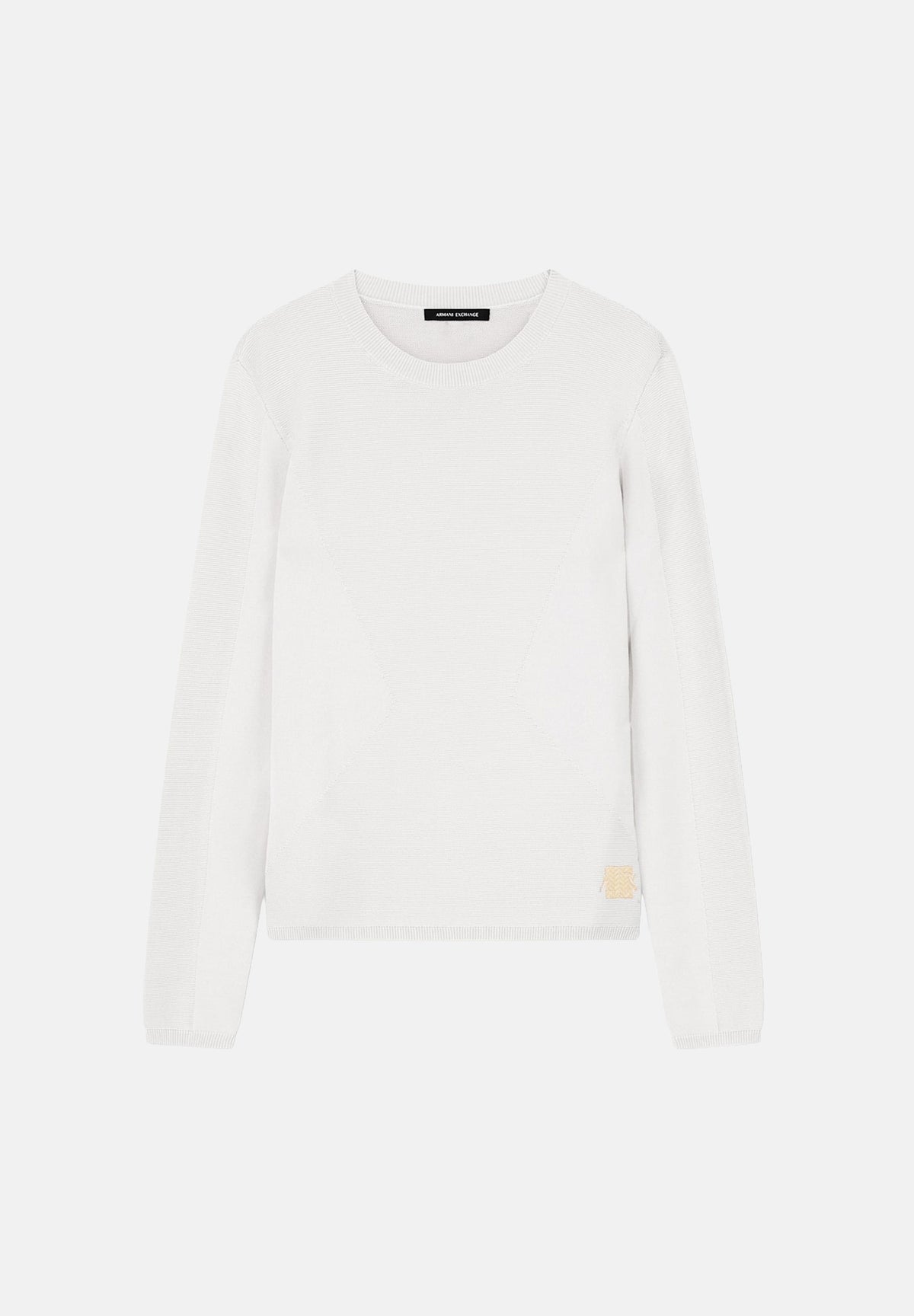 ARMANI EXCHANGE Maglia girocollo repertoire-bianco panna con finitura a costine XW002881AF10352 U1039 ARMANI EXCHANGE
