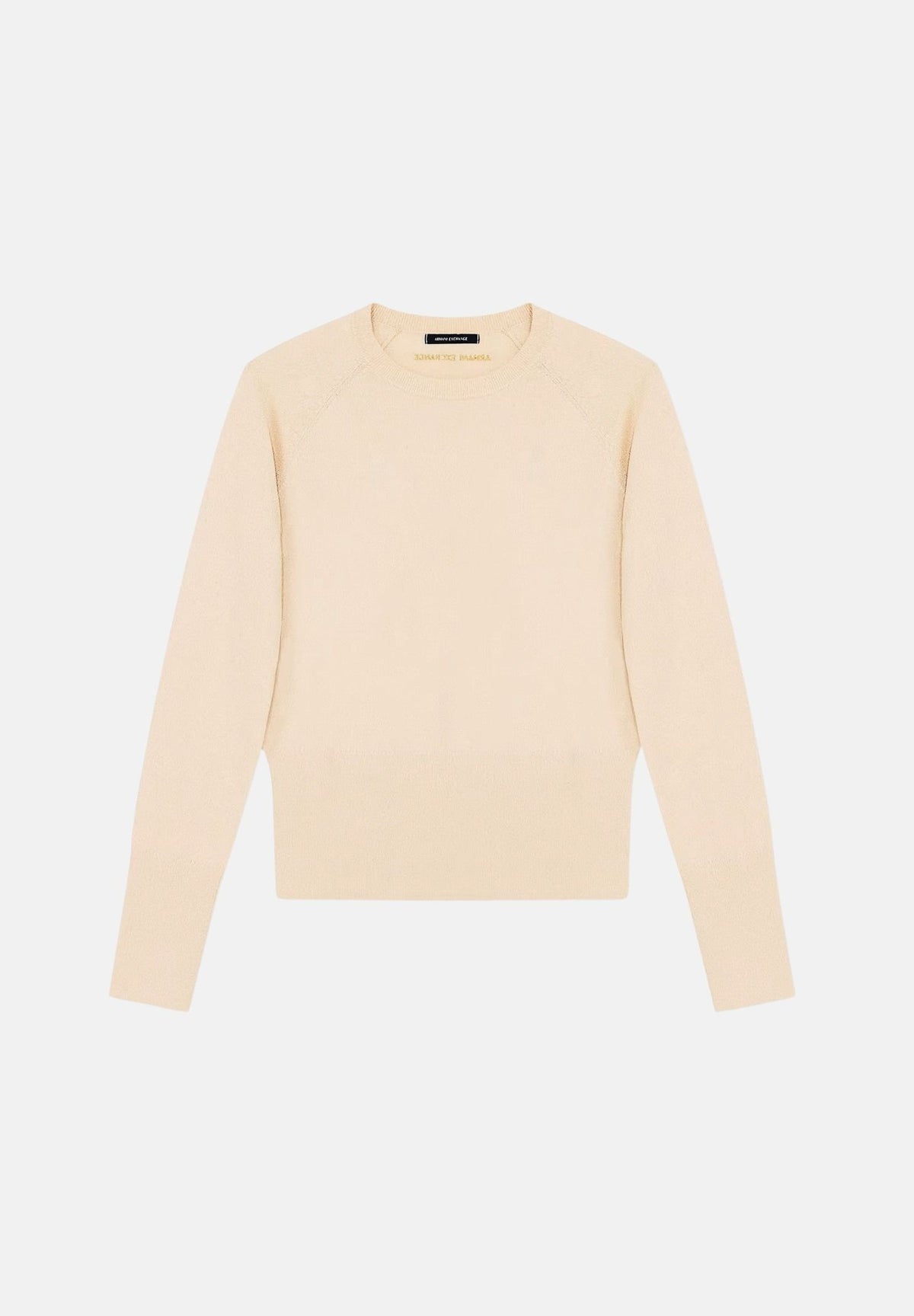 ARMANI EXCHANGE Maglia girocollo beige per donna con filato luminoso e mini logo posteriore XW002897AF26001 M2005 ARMANI EXCHANGE