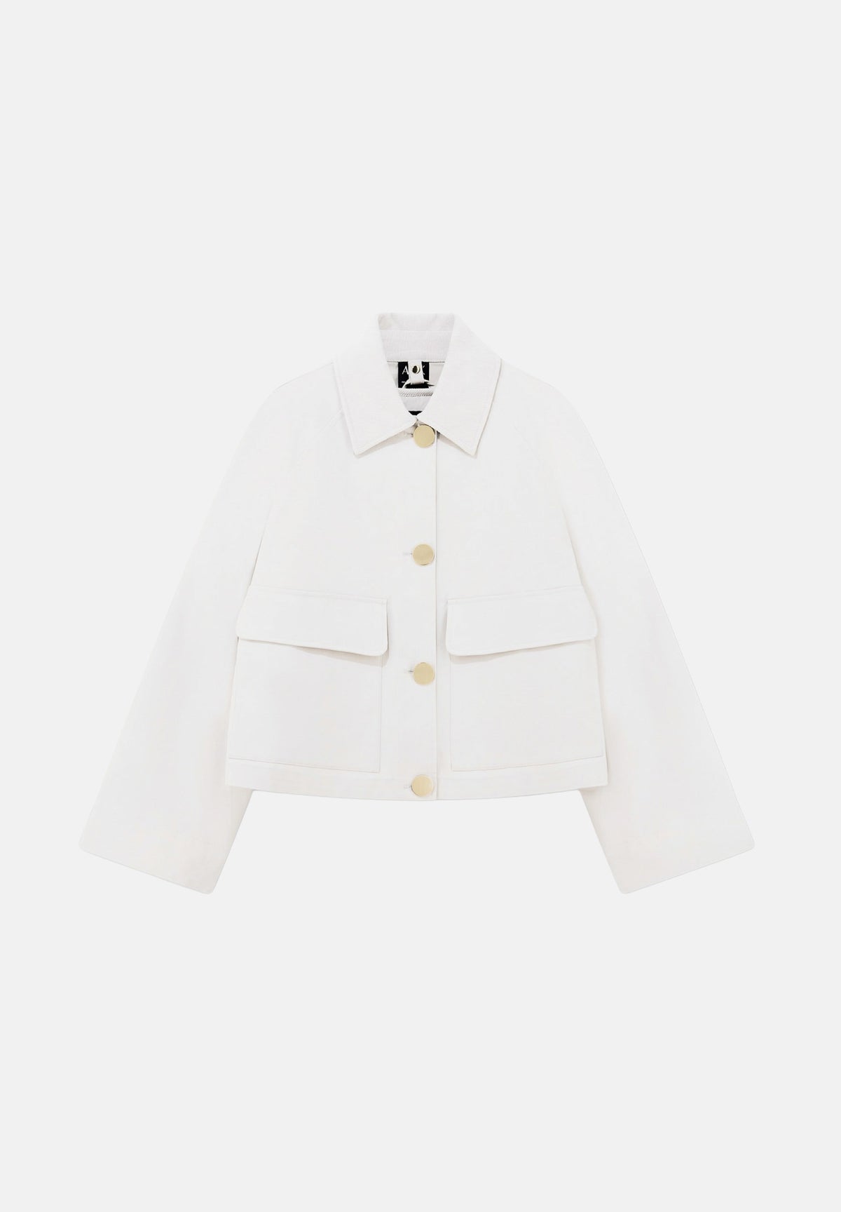 ARMANI EXCHANGE Giacca corta bianca da donna con colletto a camicia e tasche applicate. XW002930AF26077 U1039 ARMANI EXCHANGE