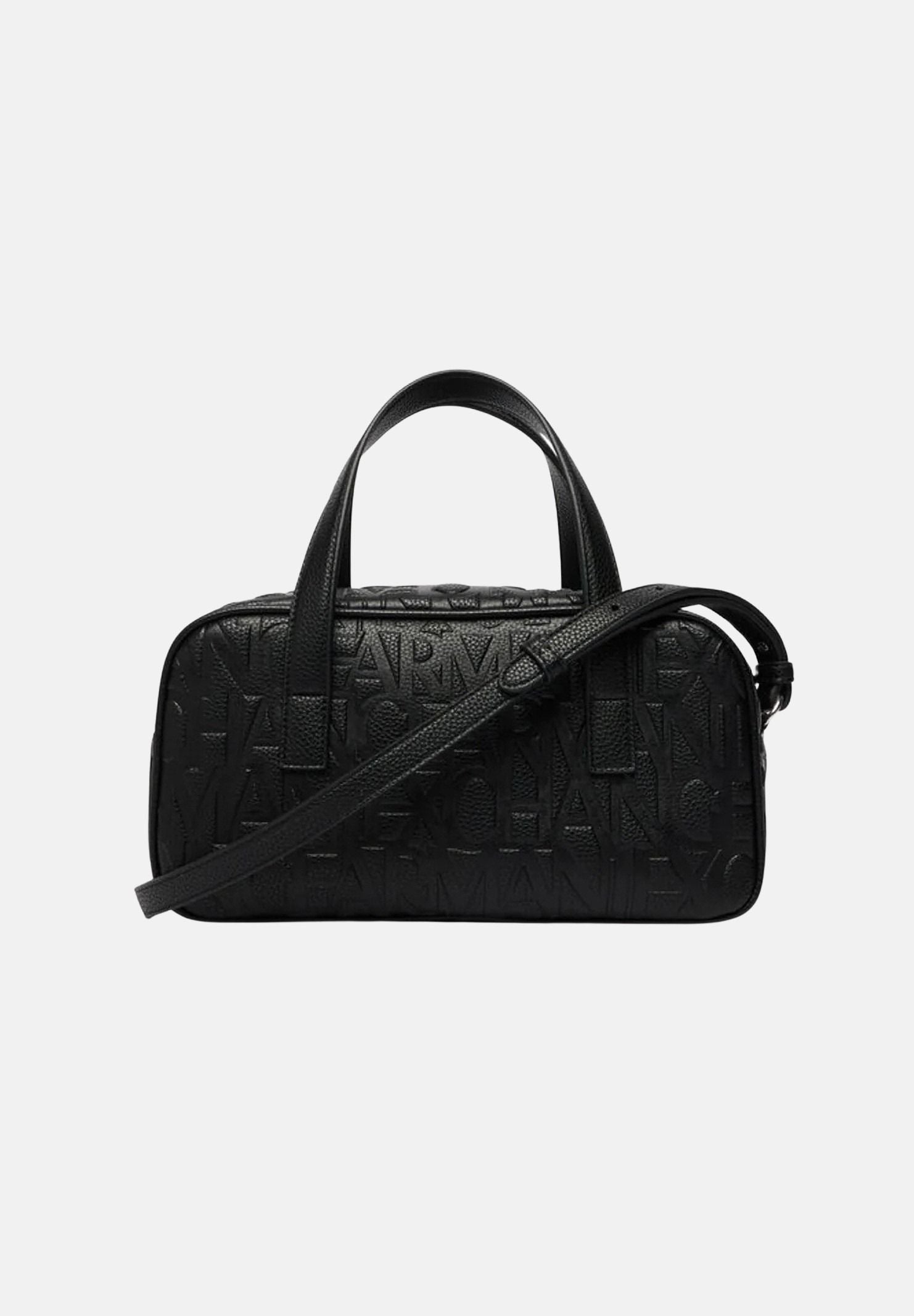 ARMANI EXCHANGE Borsa a mano nera da donna con stampa logo all-over e charm pendente XW002984AF15774 UC001 ARMANI EXCHANGE