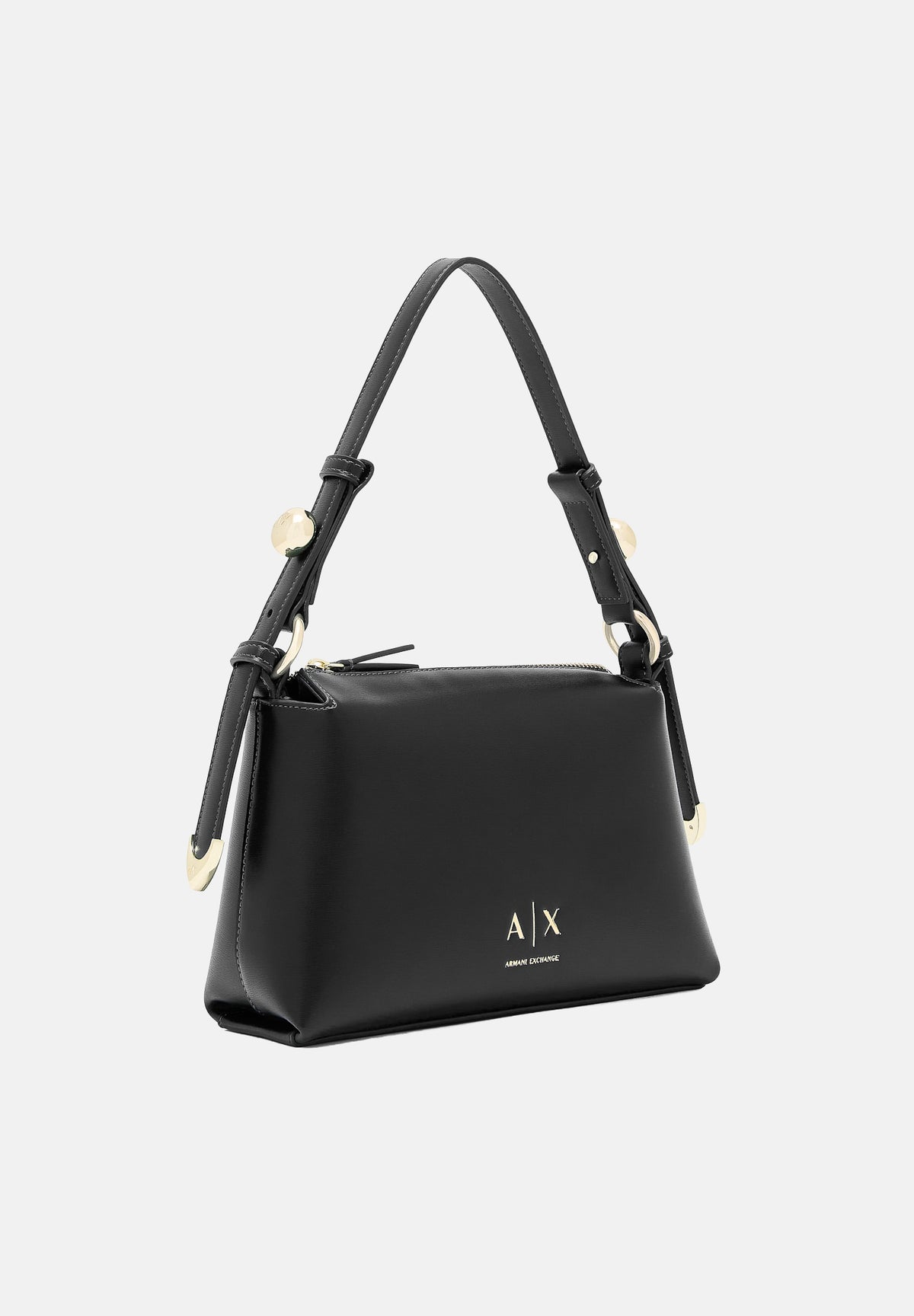 ARMANI EXCHANGE Borsa a spalla nera in eco-pelle per donna con manico regolabile e dettagli metallici. XW002990AF26452 UC001 ARMANI EXCHANGE