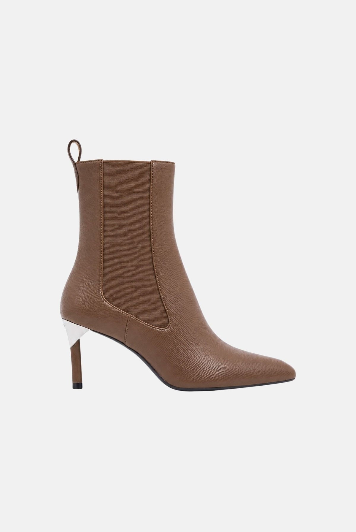ARMANI EXCHANGE Stivali con tacco marionette-marrone per donna con tacco sottile, inserti elastici laterali e passante posteriore. XW003097AF27458 U6186 ARMANI EXCHANGE