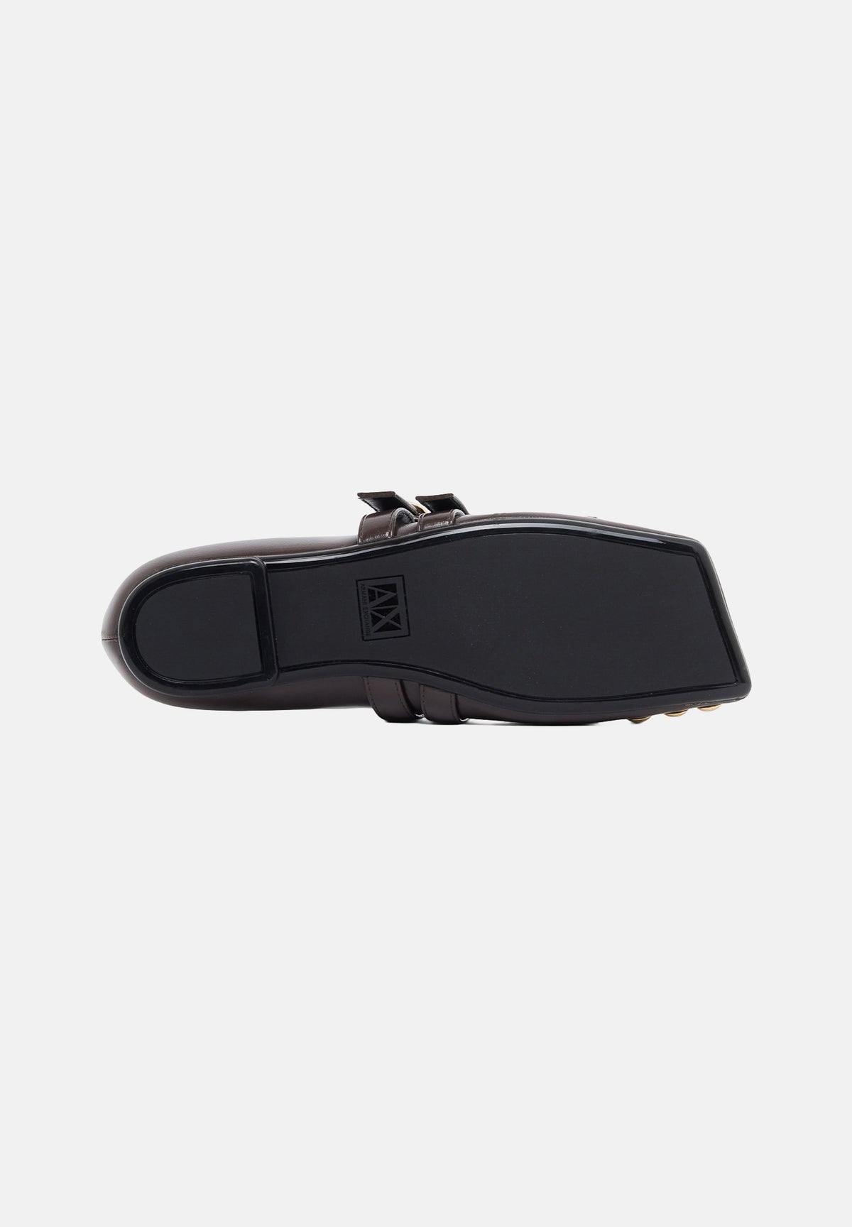 ARMANI EXCHANGE Ballerina antagonist-marrone da donna con cinturini e borchie decorative. XW003103AF27459 U6032 ARMANI EXCHANGE