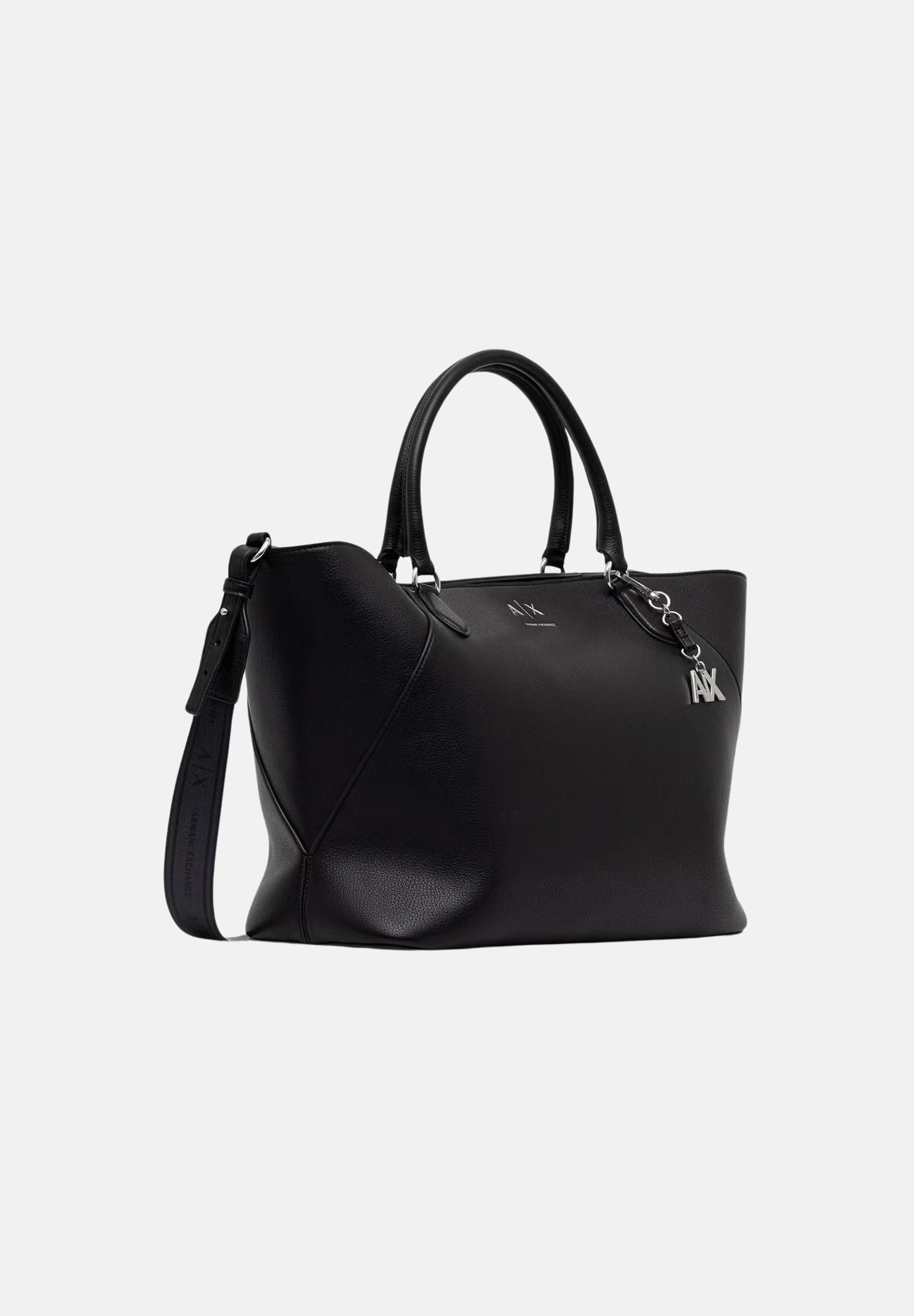 ARMANI EXCHANGE Borsa a mano nera da donna con manici superiori e tracolla removibile XW003142AF26569 UC001 ARMANI EXCHANGE