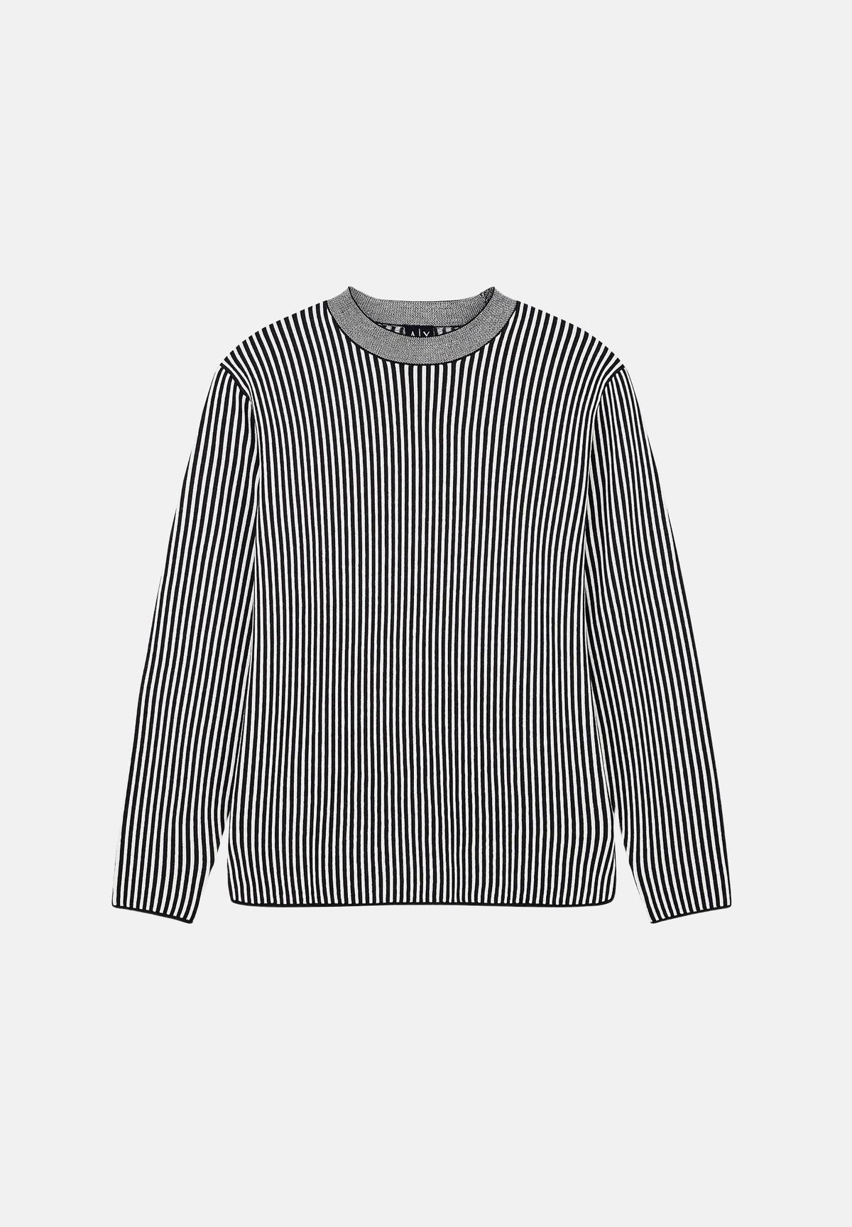ARMANI EXCHANGE Maglia girocollo grigia per uomo con lavorazione a righe e logo sul petto. XM002723AF11965 M8437 ARMANI EXCHANGE