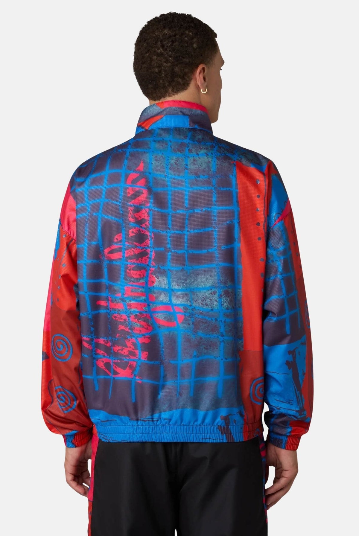 AUSTRALIAN Giacca a vento TRACK JACKET turchese da uomo con chiusura a zip intera e stampa geometrica ARUGC0029 605 AUSTRALIAN