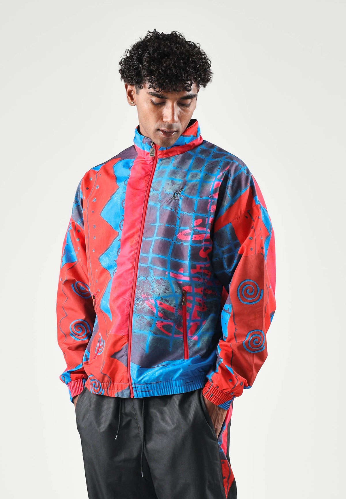 AUSTRALIAN Felpa con zip TRACK JACKET multicolor blu da uomo con chiusura a zip intera ARUGC0029 605 AUSTRALIAN