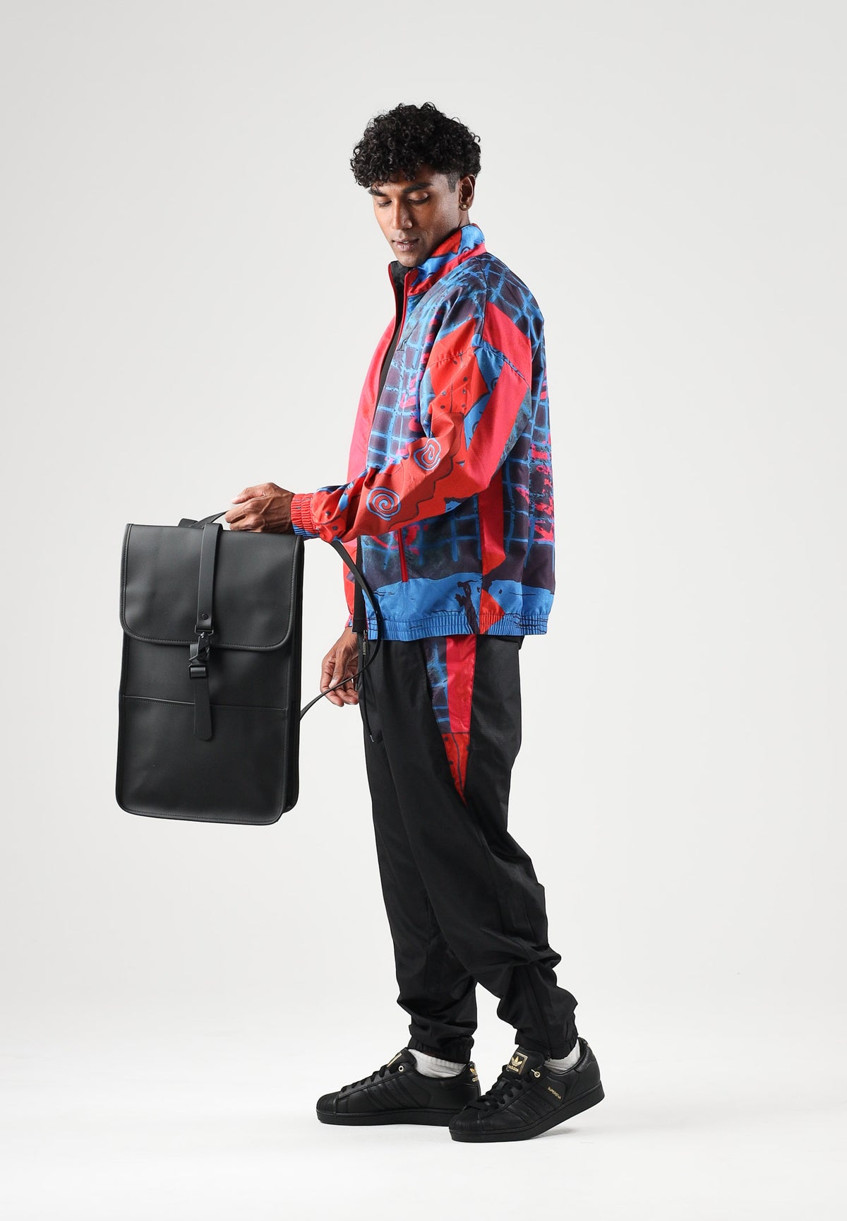 AUSTRALIAN Pantaloni sportivi TRACK PANT neri da uomo con inserti laterali stampati ARUPA0023 003 AUSTRALIAN