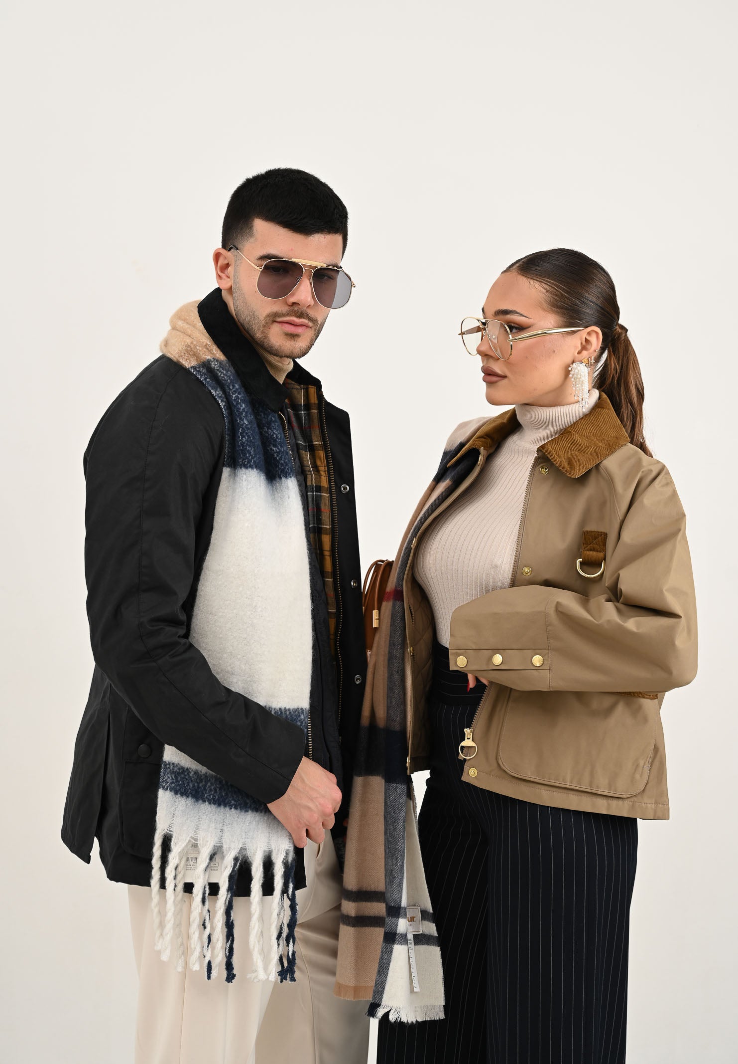 BARBOUR Sciarpa Isla tartan beige per uomo e donna 252MLSC0293 BR51 BARBOUR