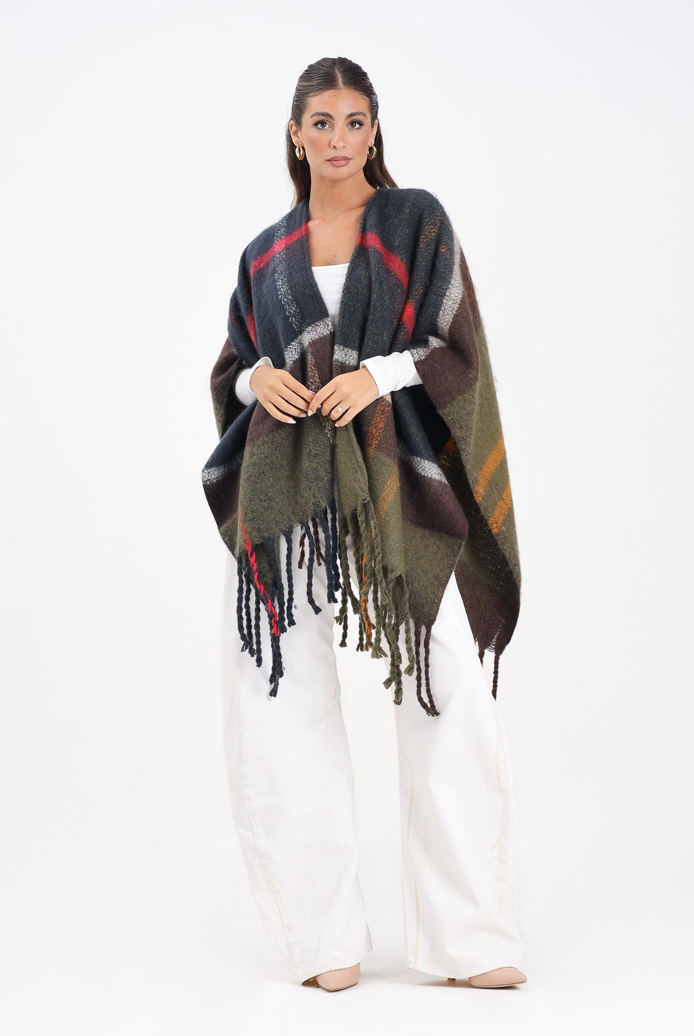 BARBOUR Mantella ISLA BOUCLE SERAPE tartan da donna 252MLSC0353 TN12 BARBOUR