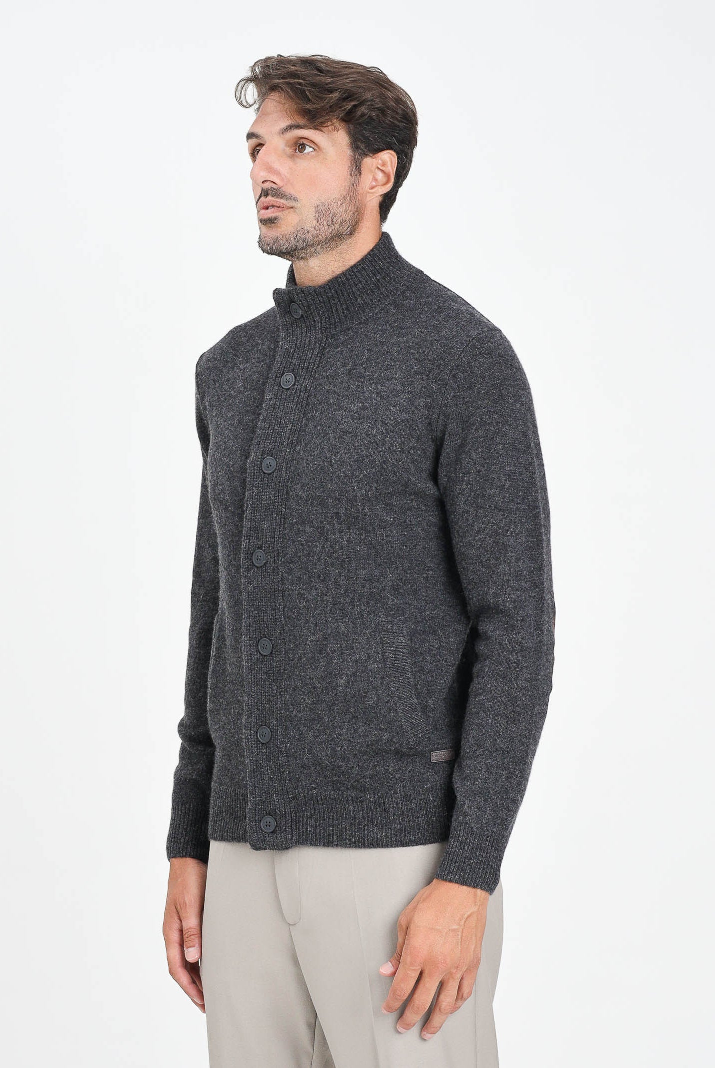 BARBOUR Cardigan Patch grigio da uomo 252MMKN0731 CH51 BARBOUR