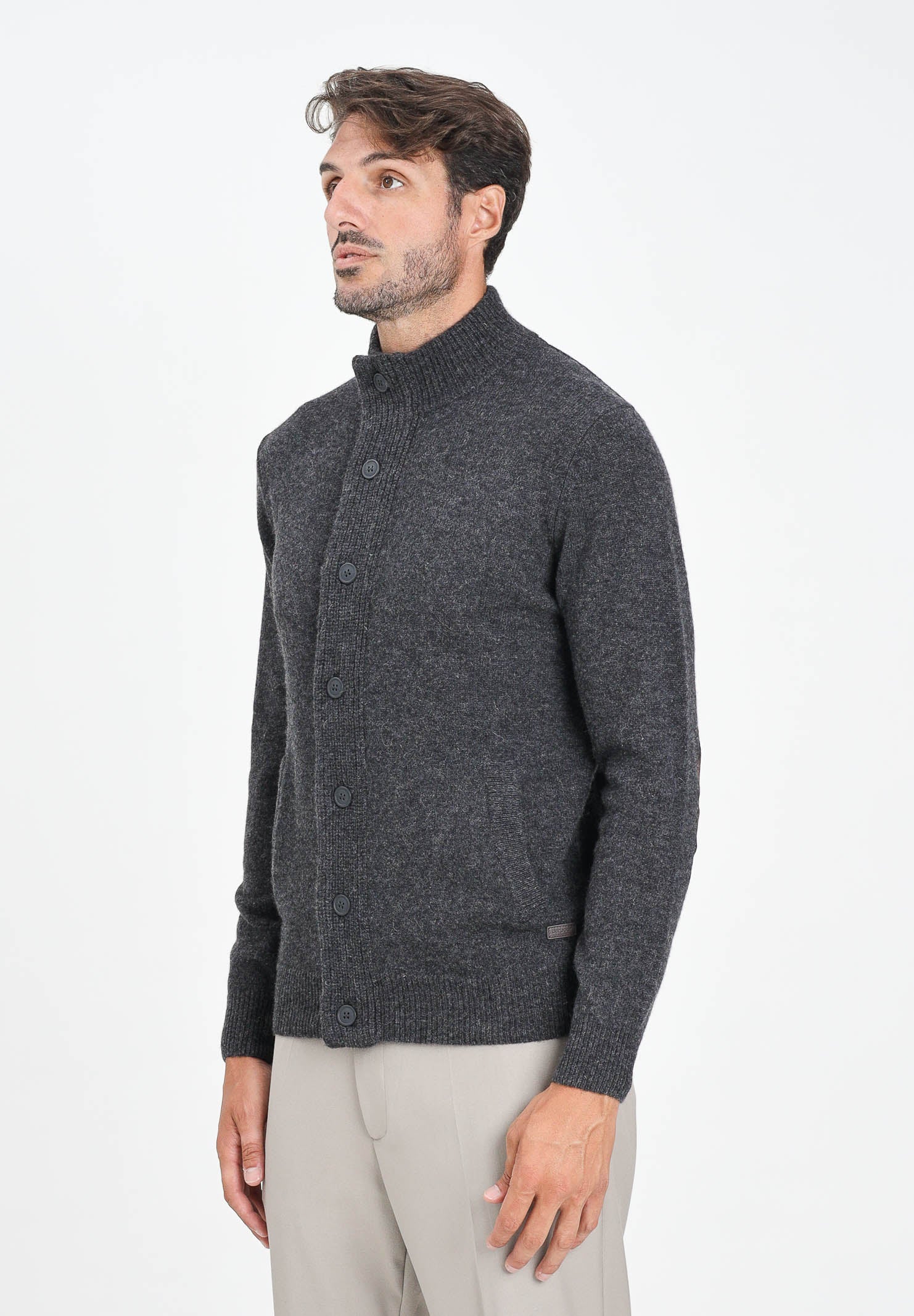 BARBOUR Cardigan Patch grigio da uomo 252MMKN0731 CH51 BARBOUR