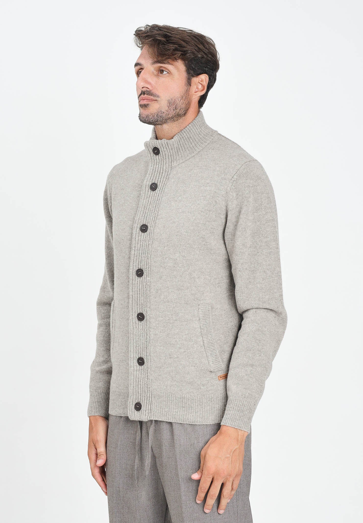 BARBOUR Cardigan Patch beige da uomo 252MMKN0731 ST16 BARBOUR
