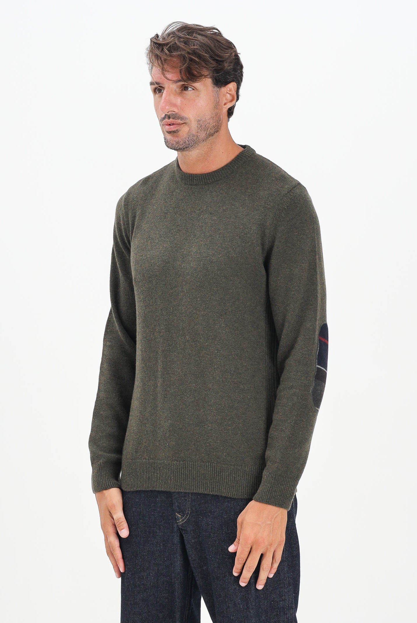 BARBOUR Maglione girocollo Holden verde da uomo 252MMKN1576 OL91 BARBOUR