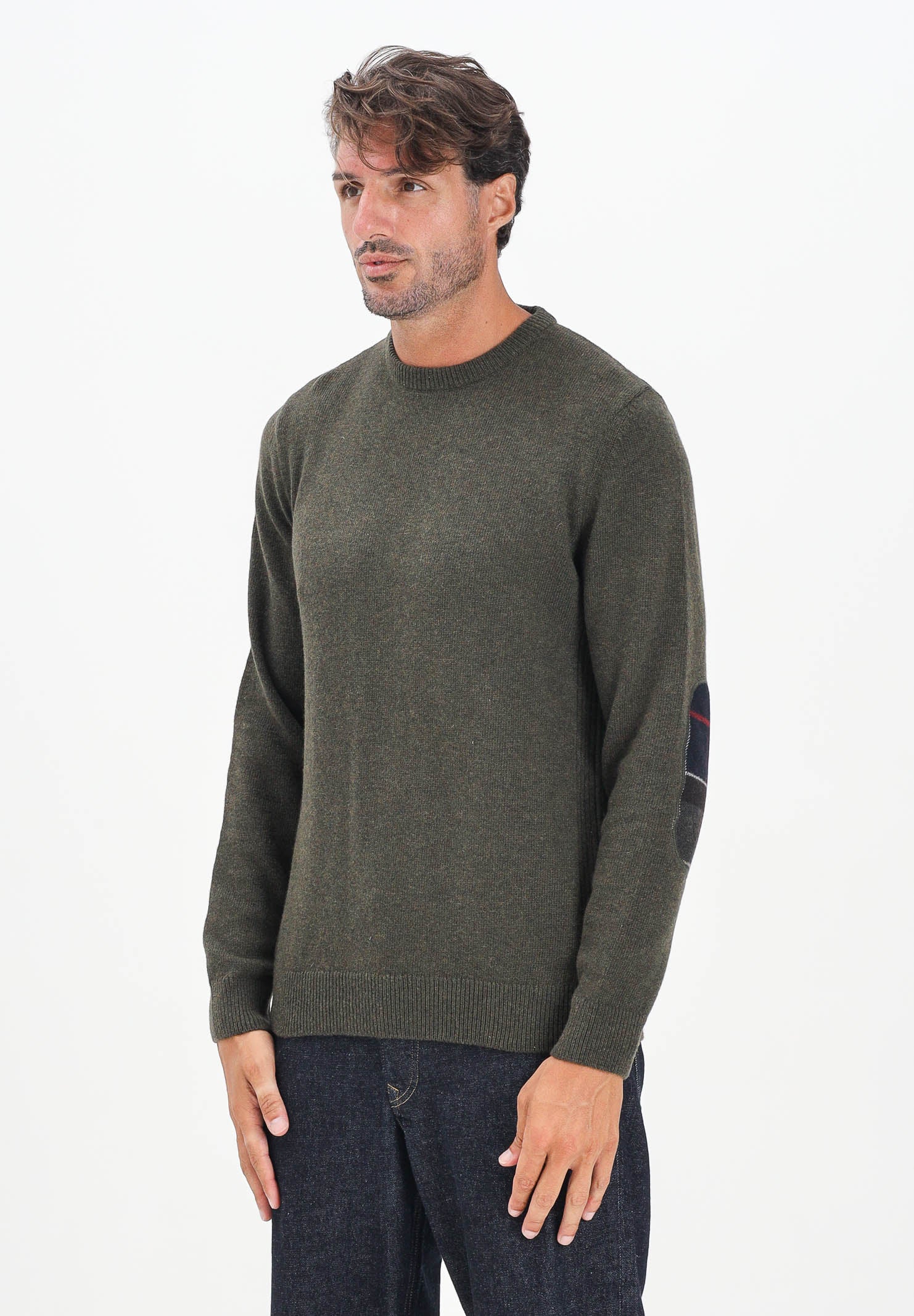 BARBOUR Maglione girocollo Holden verde da uomo 252MMKN1576 OL91 BARBOUR