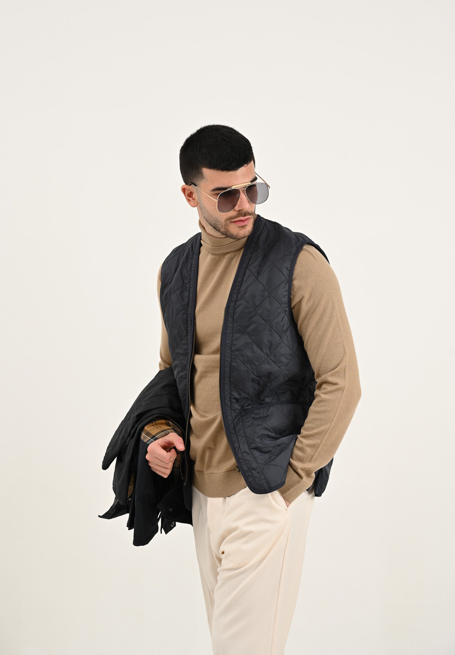 BARBOUR Smanicato Polarquilt blu da uomo da abbinare alla giacca Ashby 252MMLI0002 NY91 BARBOUR