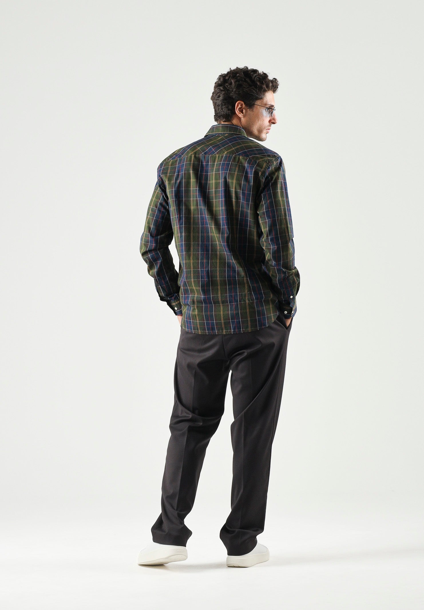 BARBOUR Camicia KENTON a manica lunga tartan verde da uomo 252MMSH5689 TN11 BARBOUR