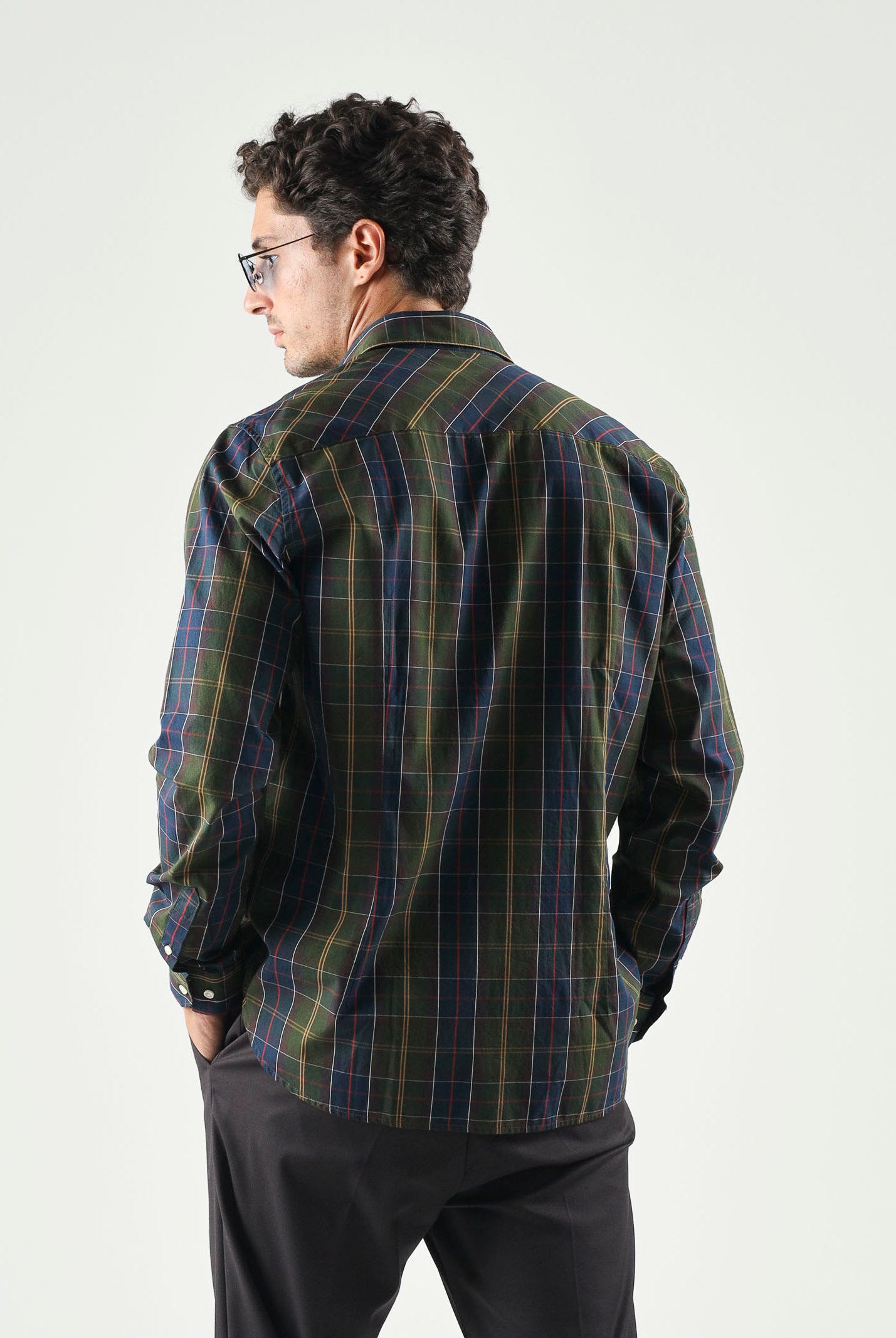BARBOUR Camicia KENTON a manica lunga tartan verde da uomo 252MMSH5689 TN11 BARBOUR