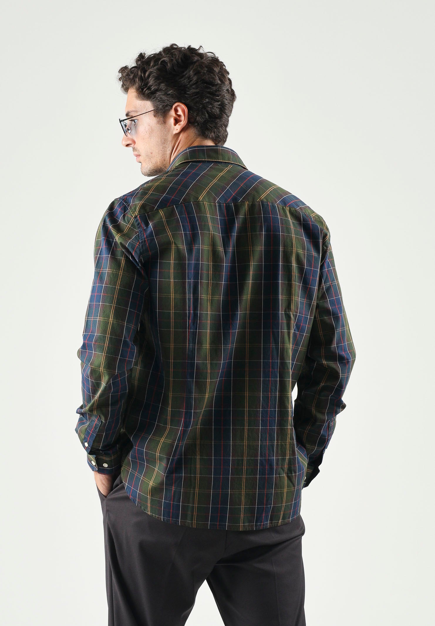 BARBOUR Camicia KENTON a manica lunga tartan verde da uomo 252MMSH5689 TN11 BARBOUR