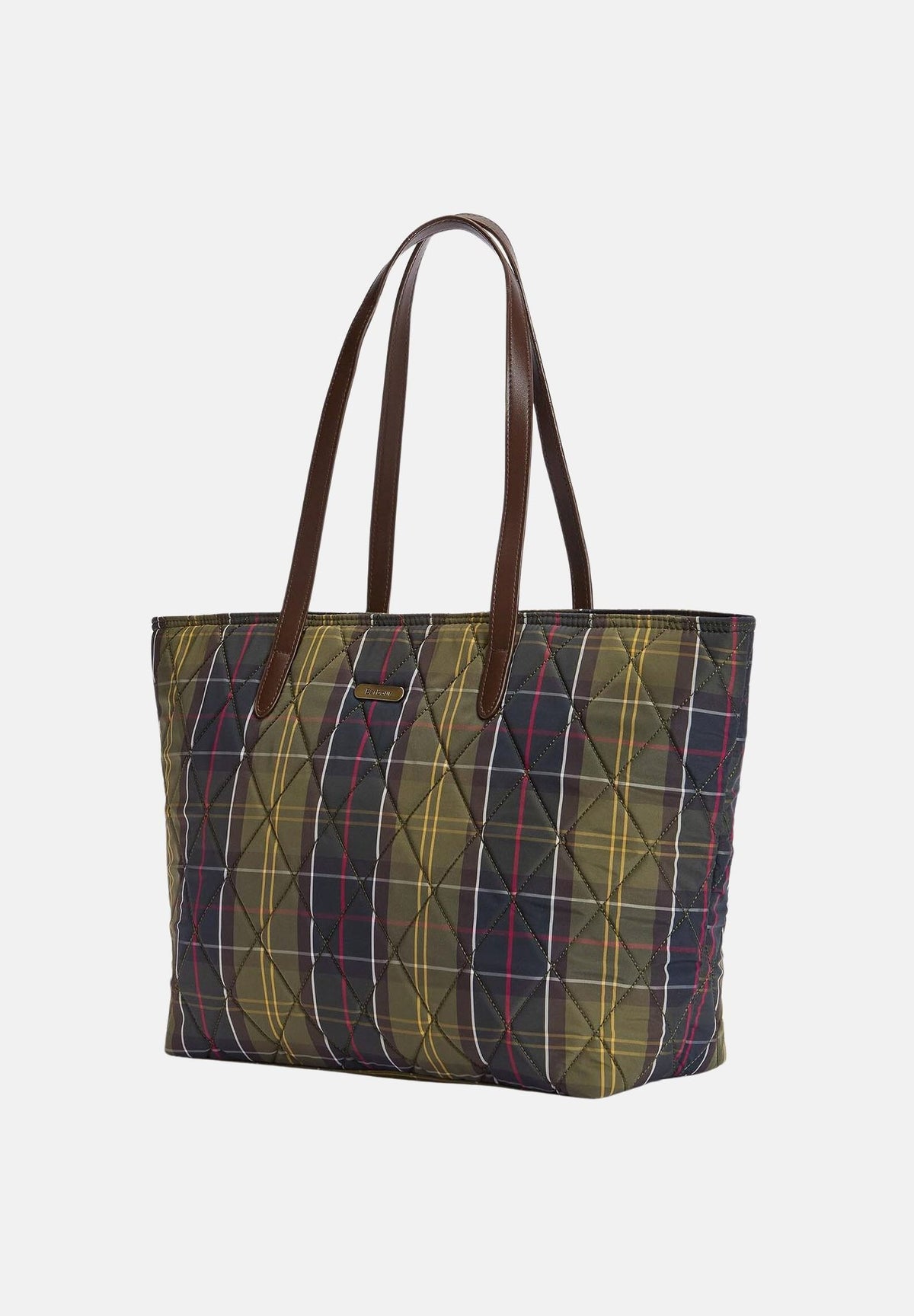 BARBOUR Shopper a spalla WETHERHAM tartan verde e blu da donna con portamonete rimovibile e motivo tartan<BR/> 261-LBA0344 OL71 BARBOUR