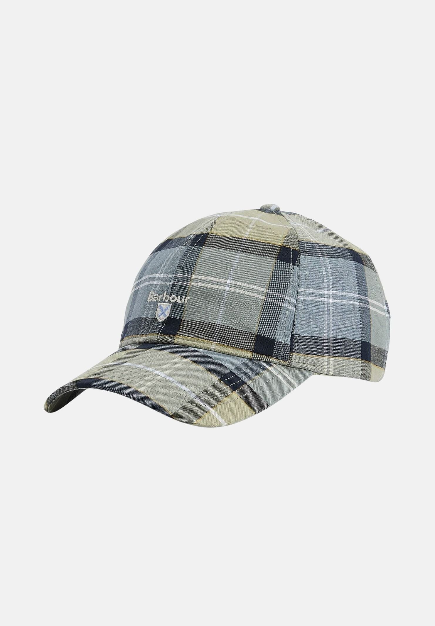 BARBOUR Cappello con visiera Tartan nei toni del verde e celeste per uomo e donna 261-MHA0617 TN37 BARBOUR