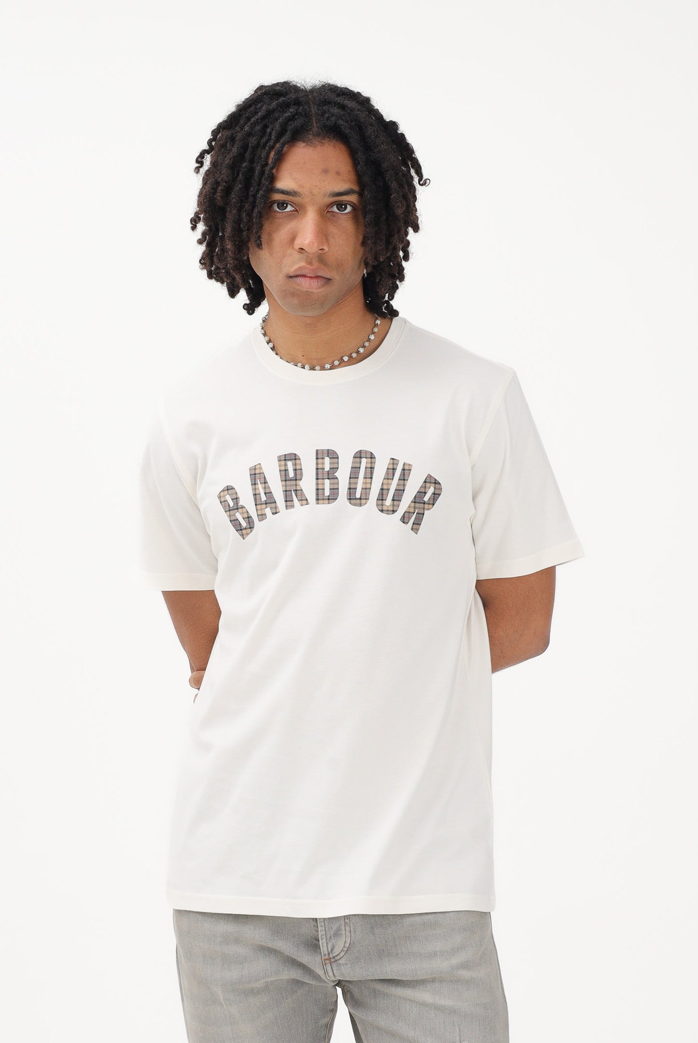 BARBOUR T-shirt a manica corta Berwick panna da uomo 261-MTS1562 WH32 BARBOUR