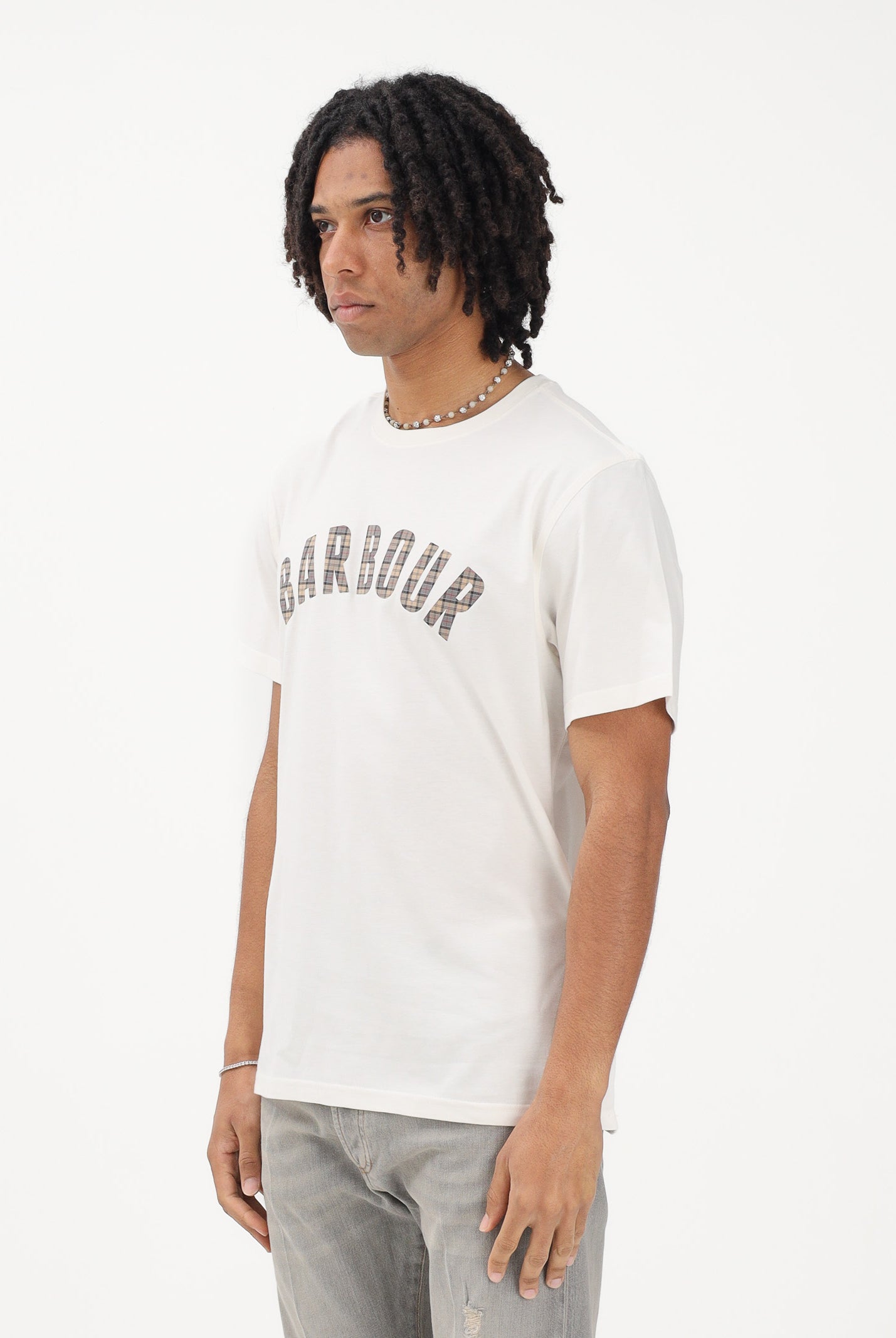 BARBOUR T-shirt a manica corta Berwick panna da uomo 261-MTS1562 WH32 BARBOUR