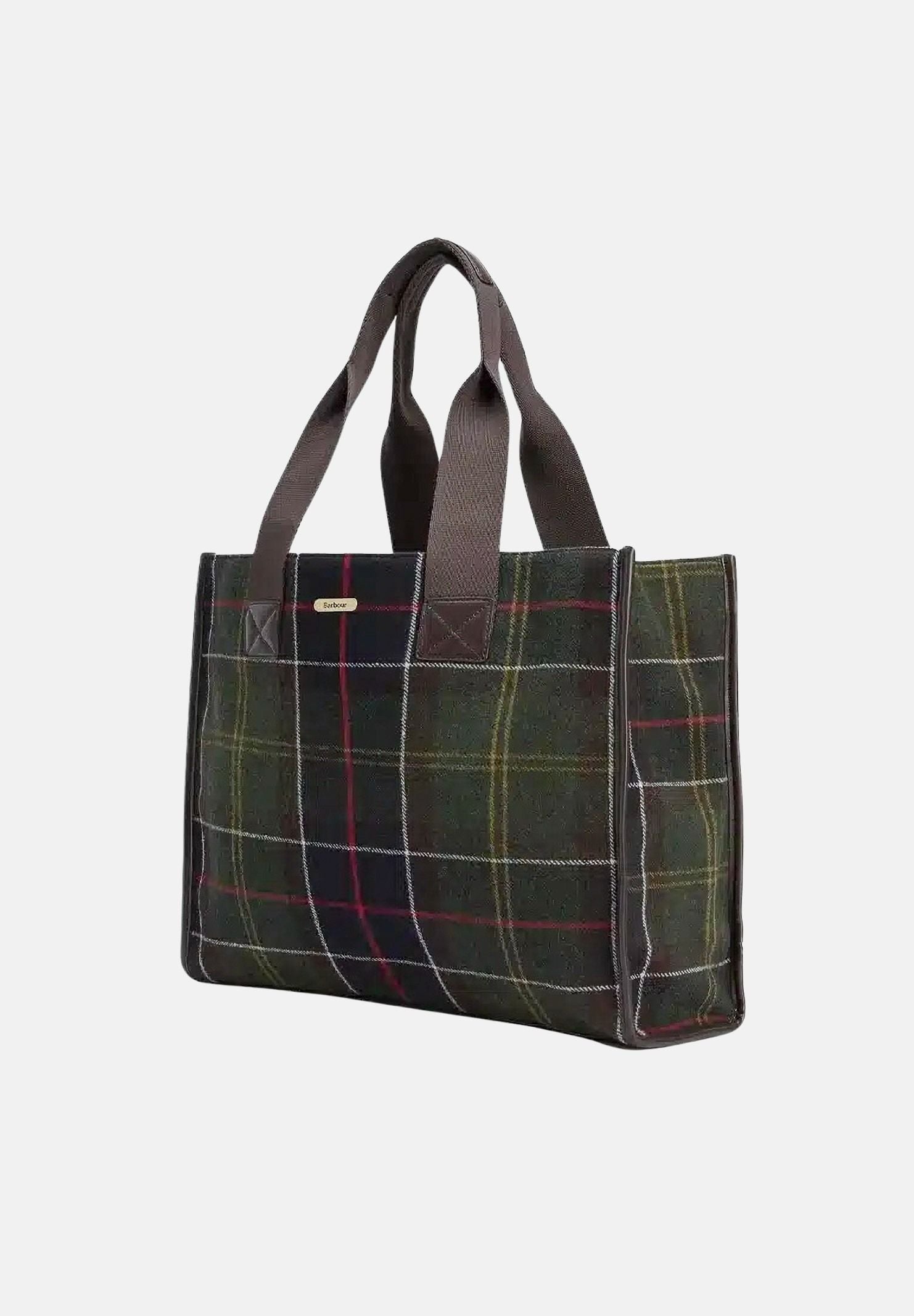 BARBOUR Borsa a mano TARTAN TOTE BAG verde da donna con manici lunghi in pelle 262MLBA0424 OL91 BARBOUR