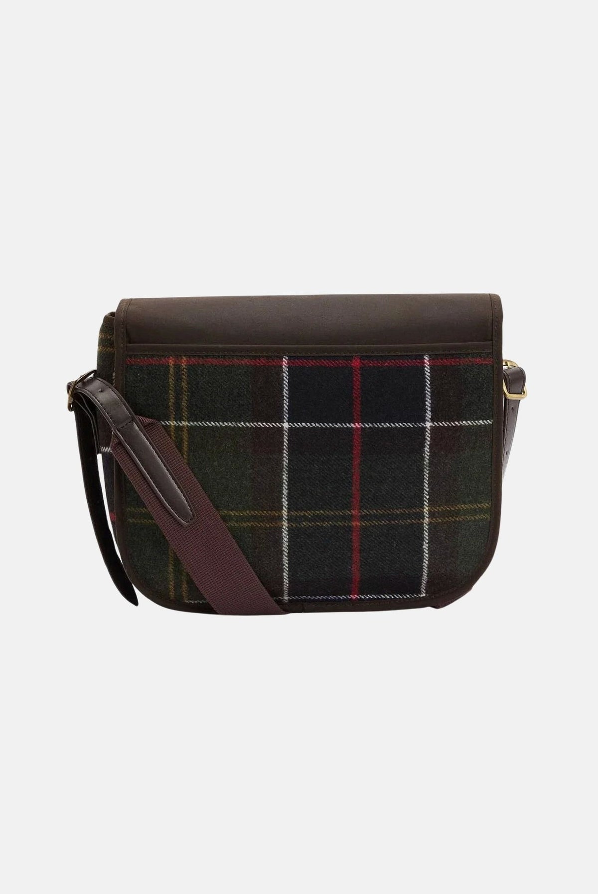 BARBOUR Borsa a tracolla TARTAN SADDLE BAG verde da donna con patta e dettagli in pelle 262MLBA0479 OL91 BARBOUR