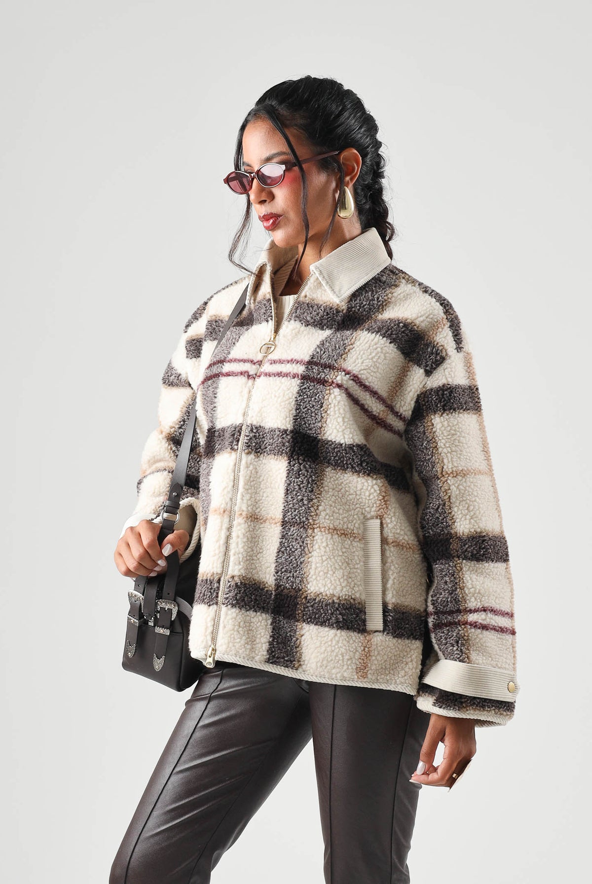 BARBOUR Giubbotto ecru-tartan panna da donna con colletto a camicia, motivo scozzese 262MLFL0085 TN30 BARBOUR
