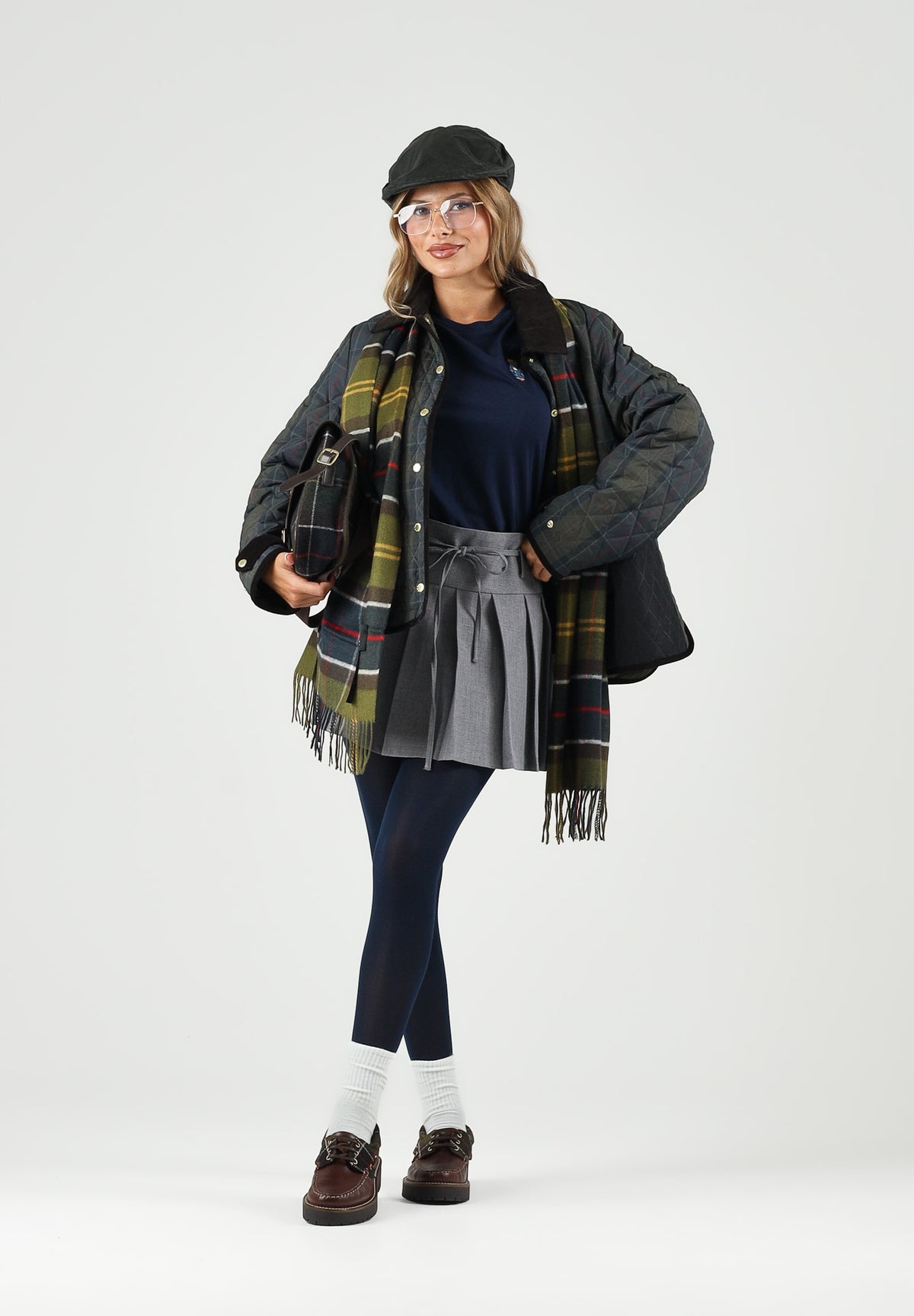 BARBOUR Piumino AINSDALE multicolor da donna con chiusura frontale e colletto in velluto a coste. 262MLQU1932 TN11 BARBOUR