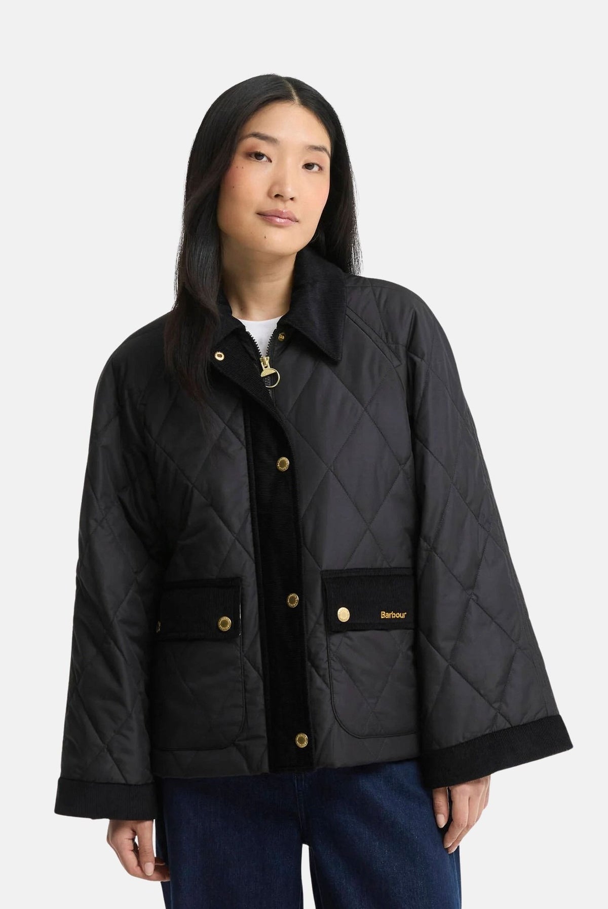 BARBOUR Giubbotto black-ancient nero da donna con trapuntatura a rombi 262MLQU1933 BK11 BARBOUR
