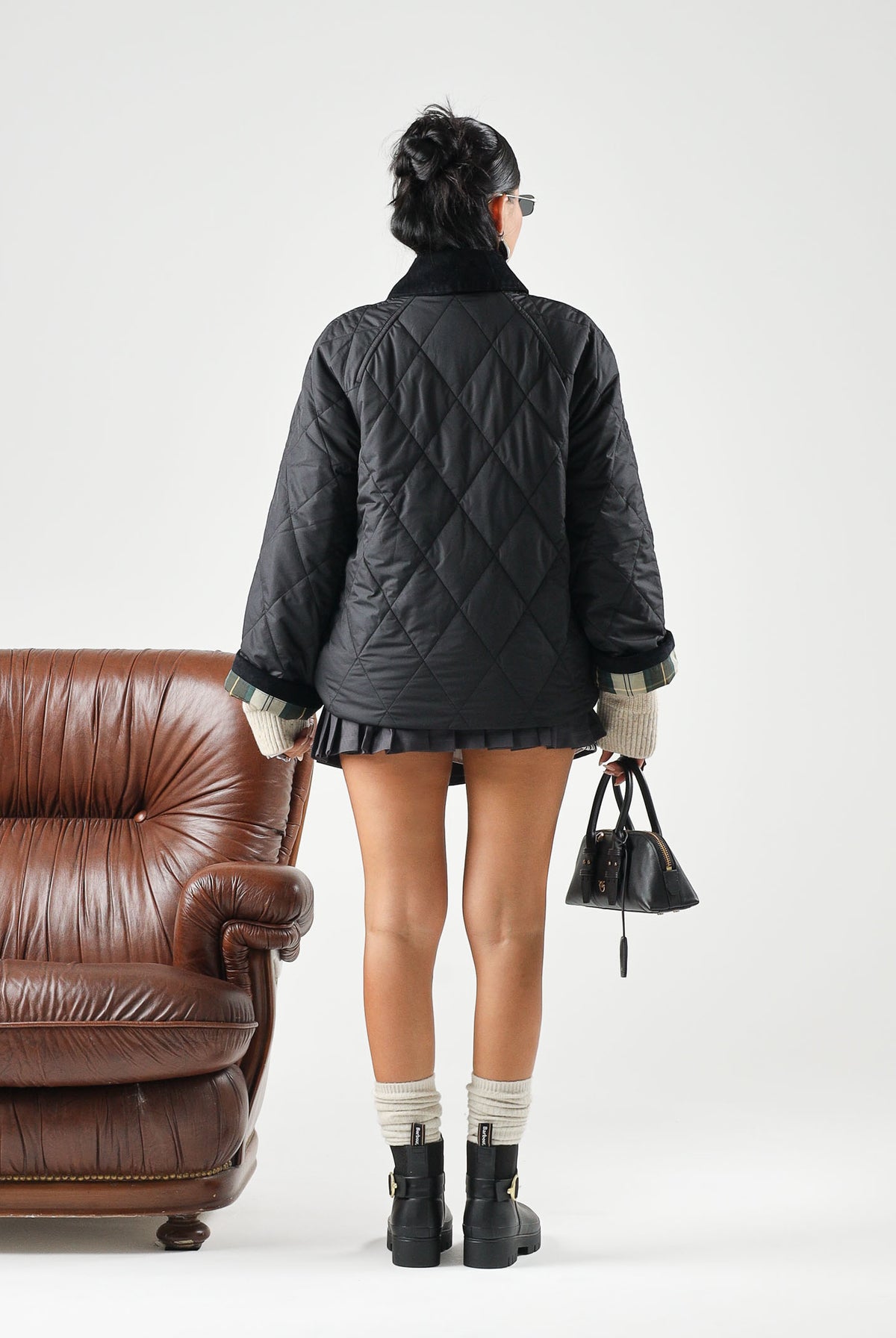 BARBOUR Giubbotto black-ancient nero da donna con trapuntatura a rombi 262MLQU1933 BK11 BARBOUR
