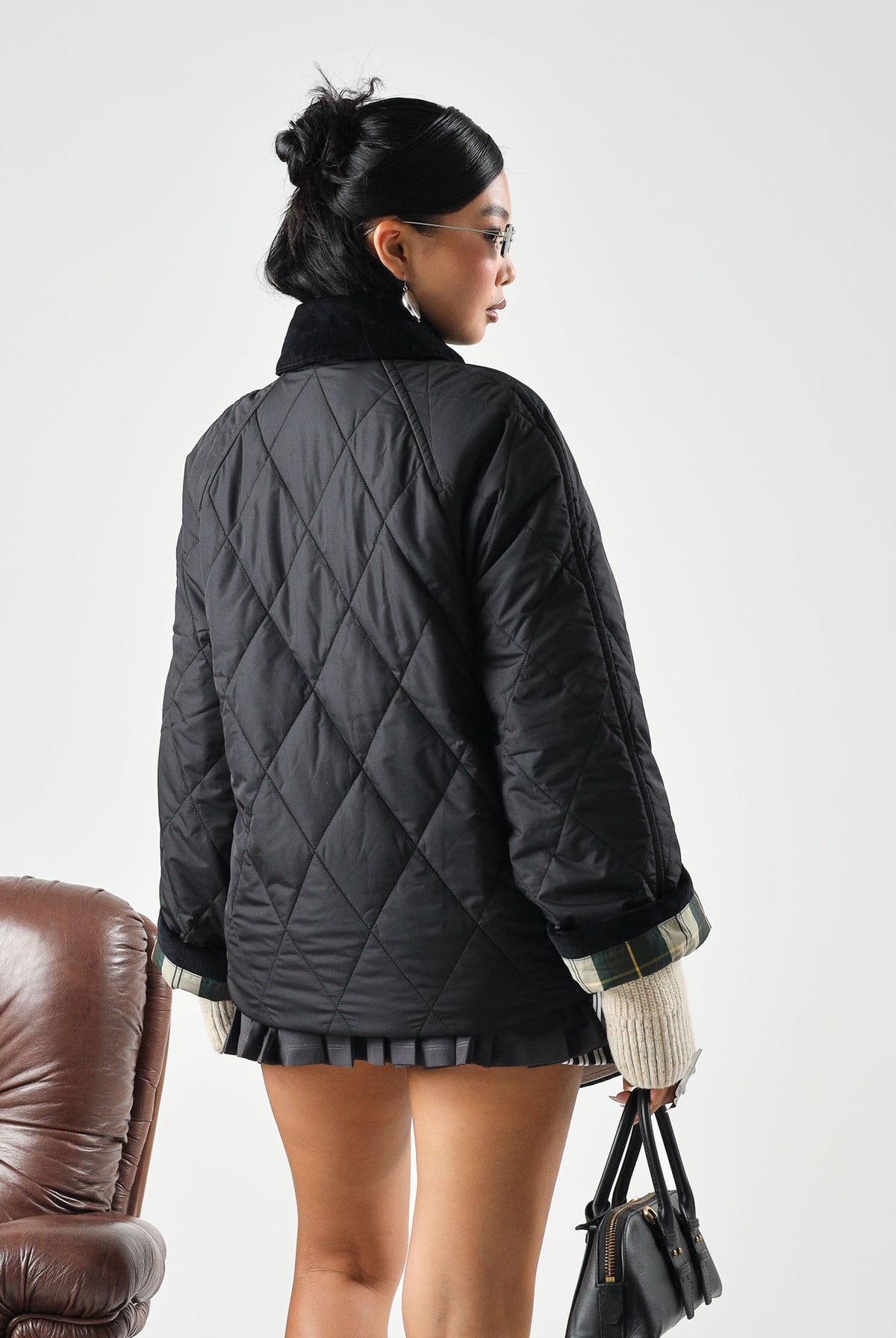 BARBOUR Giubbotto black-ancient nero da donna con trapuntatura a rombi 262MLQU1933 BK11 BARBOUR