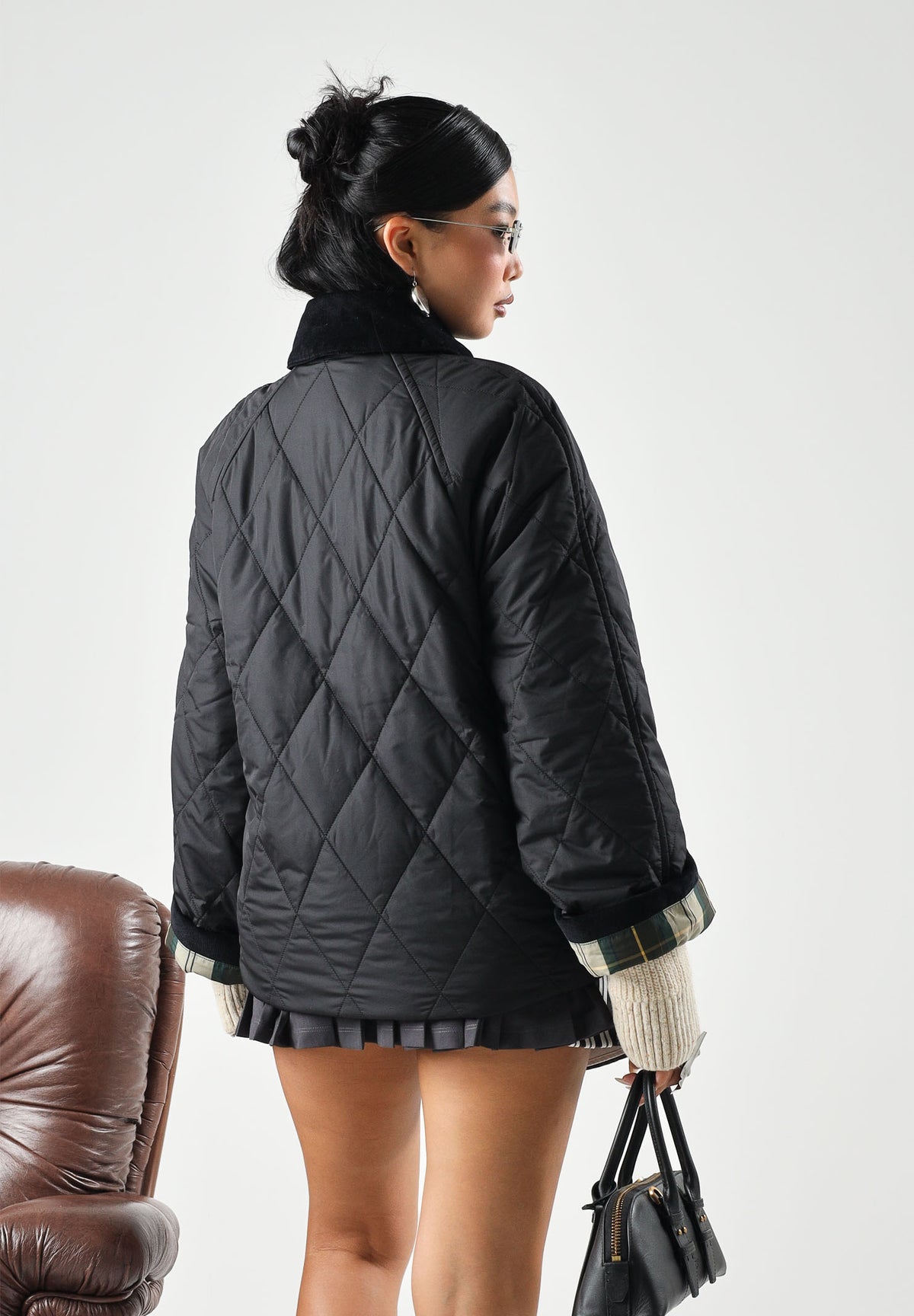 BARBOUR Giubbotto black-ancient nero da donna con trapuntatura a rombi 262MLQU1933 BK11 BARBOUR