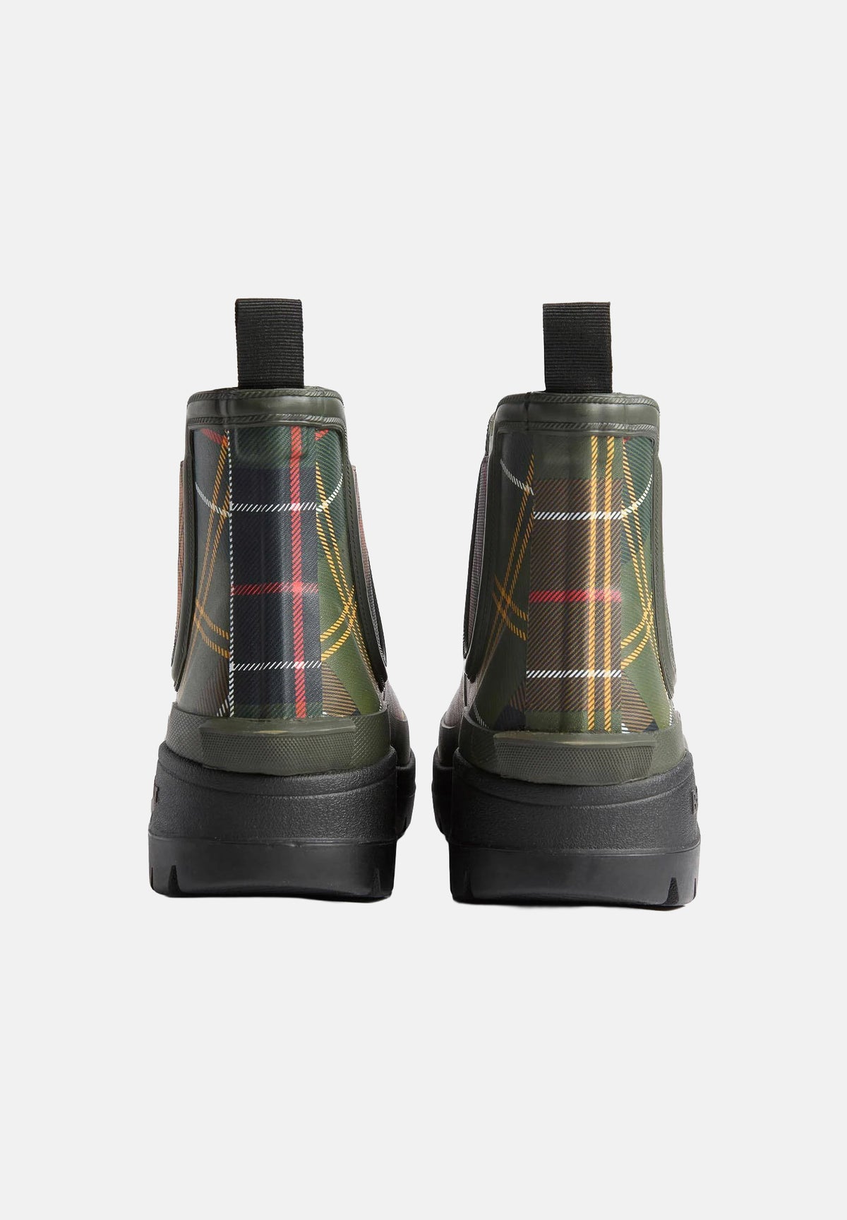 BARBOUR Stivaletti WILTON WELLINGTON verde per donna in gomma con fantasia tartan e inserti elastici. 262MLRF0099 TN43 BARBOUR