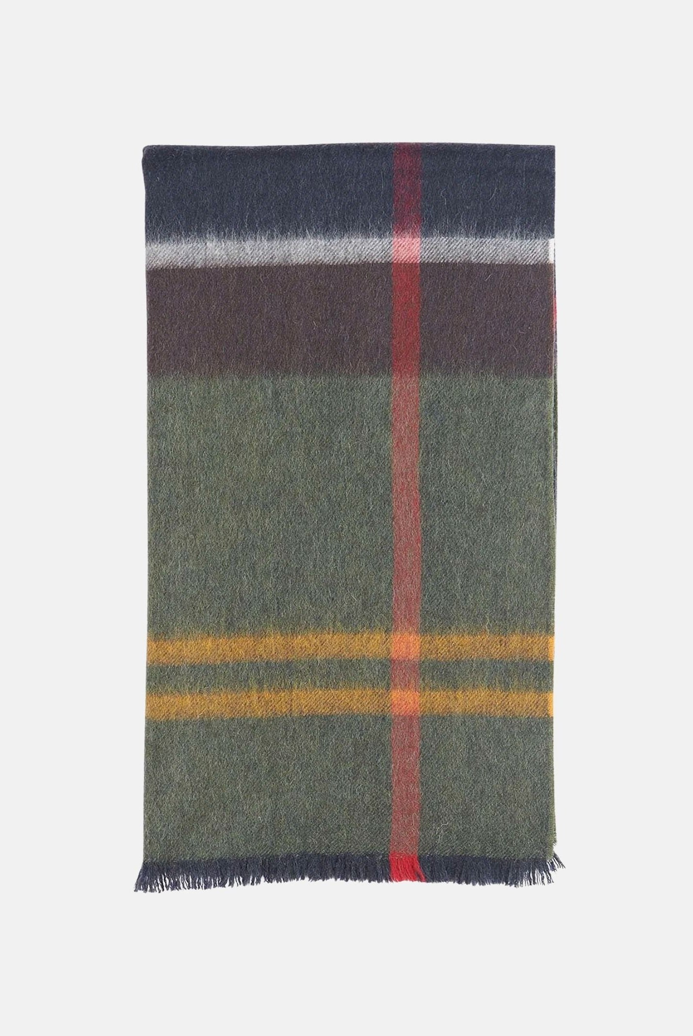 BARBOUR Sciarpa LAMBSWOOL WOVEN TARTAN tartan verde da donna con frange sui bordi 262MLSC0354 TN11 BARBOUR