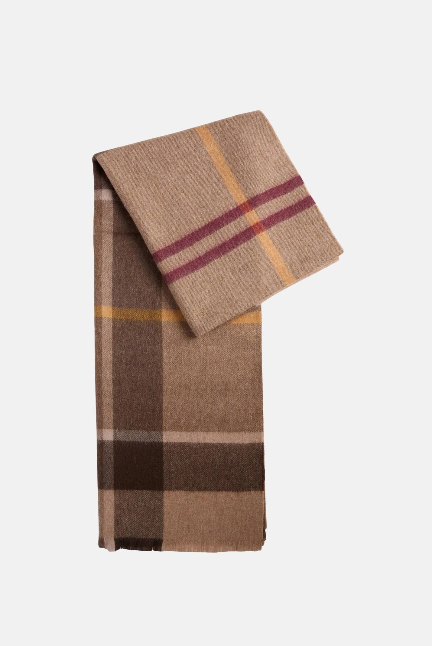 BARBOUR Sciarpa LAMBSWOOL WOVEN TARTAN tartan beige da donna con frange sui bordi 262MLSC0354 TN91 BARBOUR
