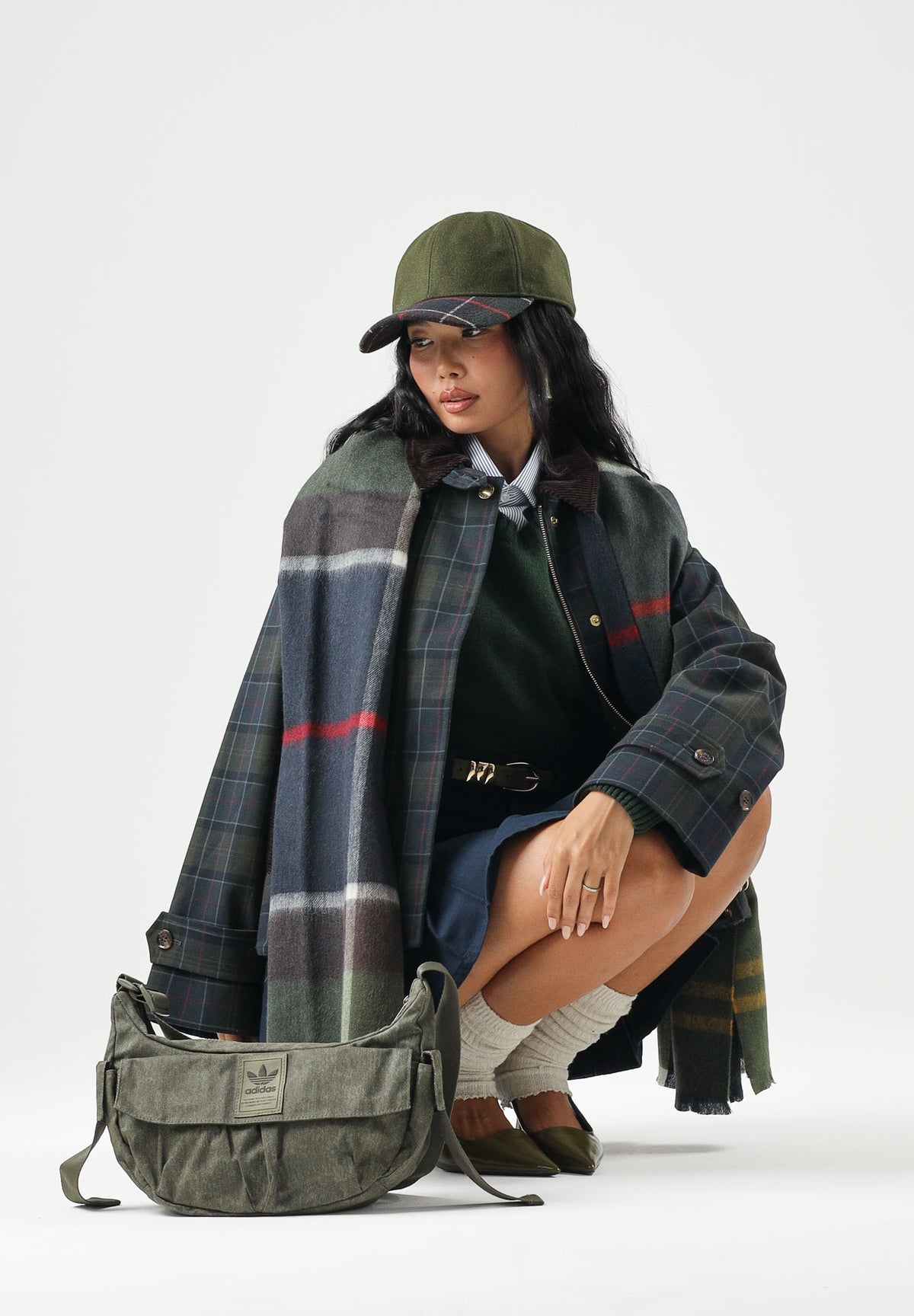 BARBOUR Giacca a vento SANDRA grigio e blu per donna con colletto in velluto a coste 262MLSP0350 NY92 BARBOUR
