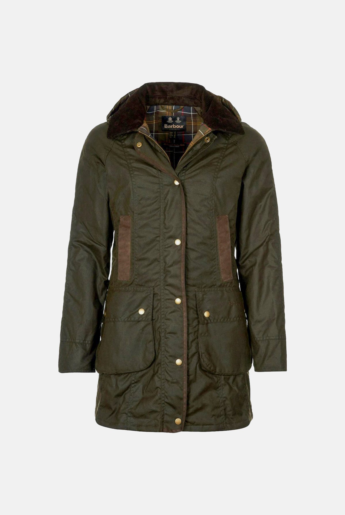 BARBOUR Giubbotto BEADNELL WAX JACKET olive-classic verde per donna con colletto in ecopelliccia 262MLWX0534 OL71 BARBOUR