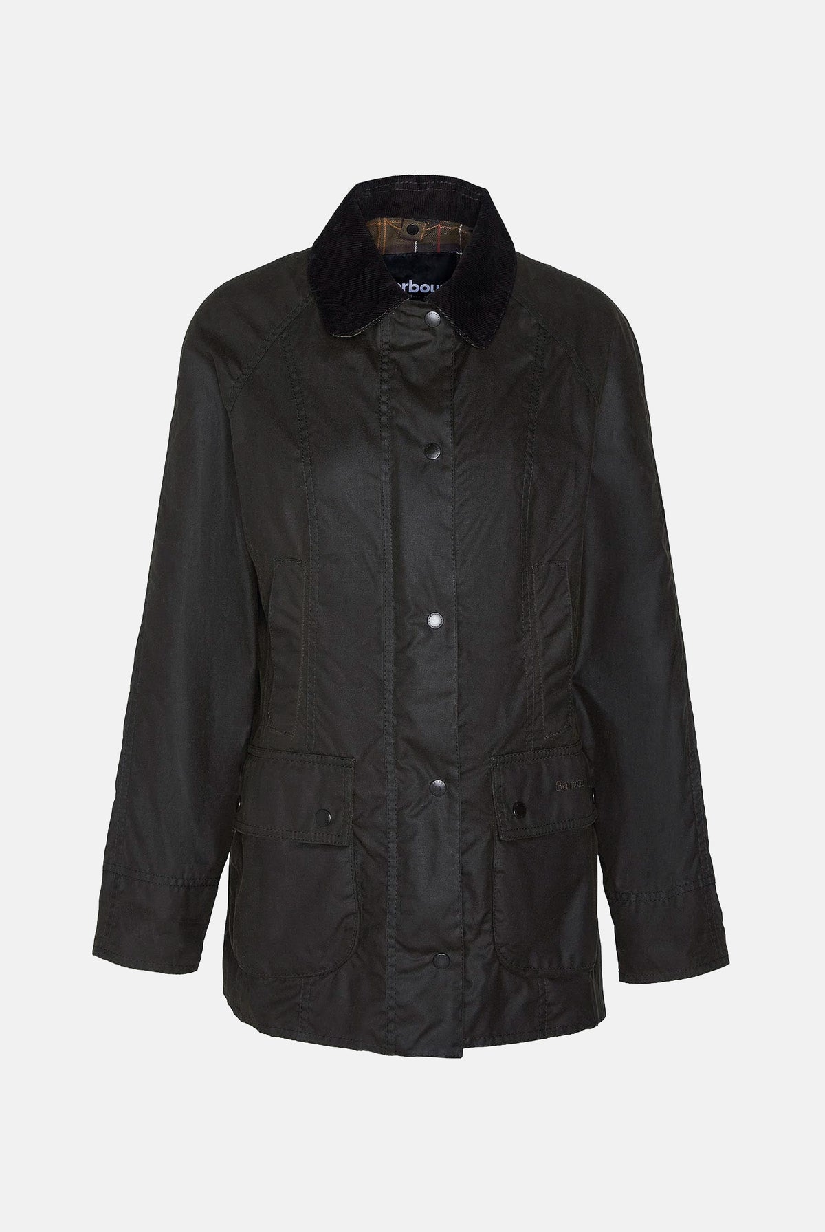 BARBOUR Giubbotto CLASSIC BEADNELL marrone scuro da donna in cotone cerato con colletto in velluto a coste 262MLWX0668 OL71 BARBOUR