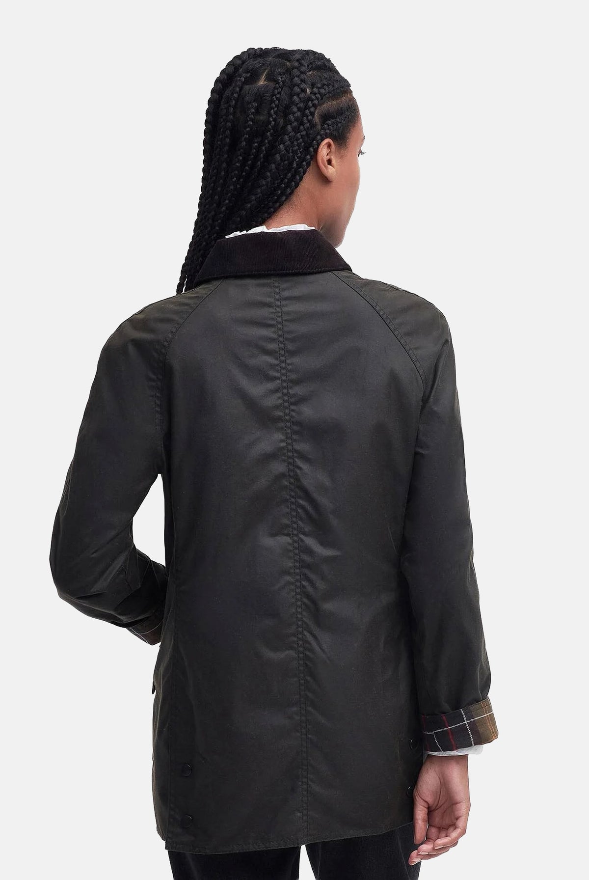 BARBOUR Giubbotto CLASSIC BEADNELL marrone scuro da donna in cotone cerato con colletto in velluto a coste 262MLWX0668 OL71 BARBOUR