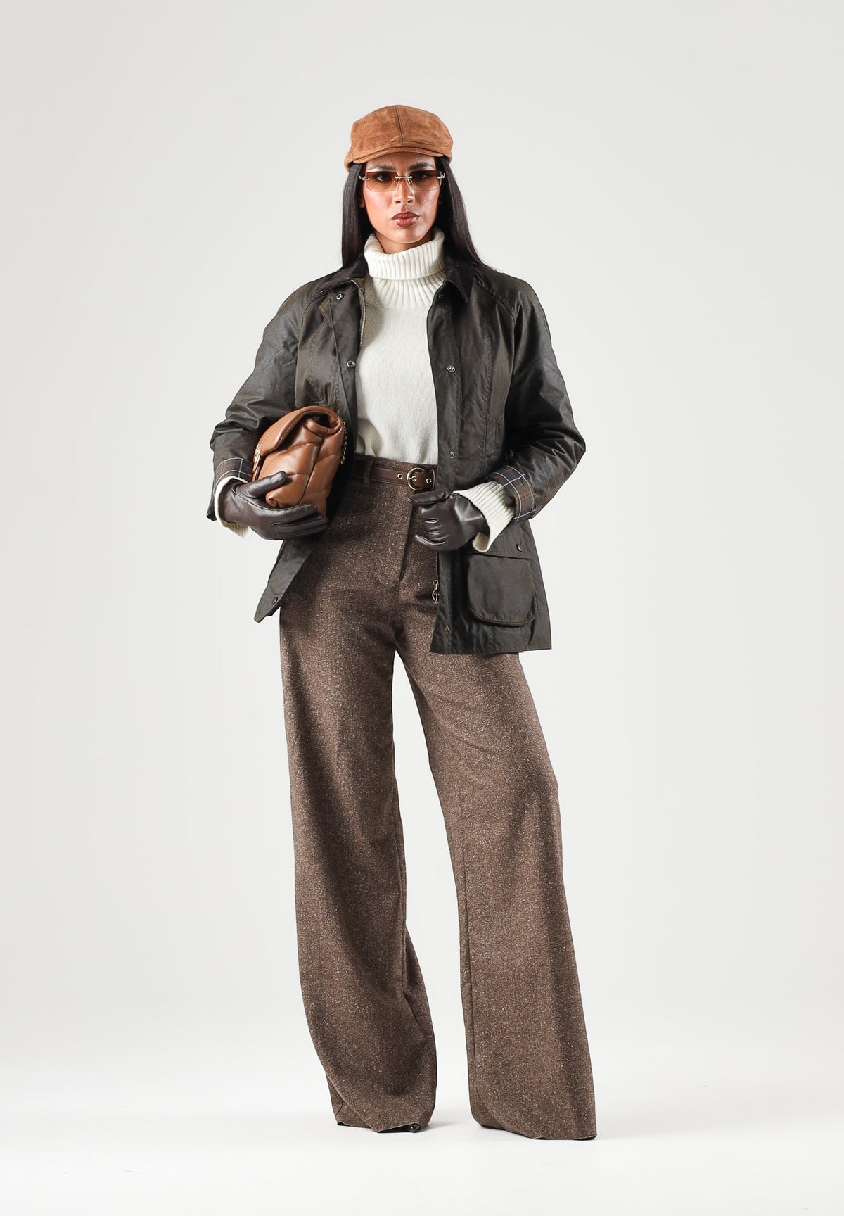 BARBOUR Giubbotto CLASSIC BEADNELL marrone scuro da donna in cotone cerato con colletto in velluto a coste 262MLWX0668 OL71 BARBOUR