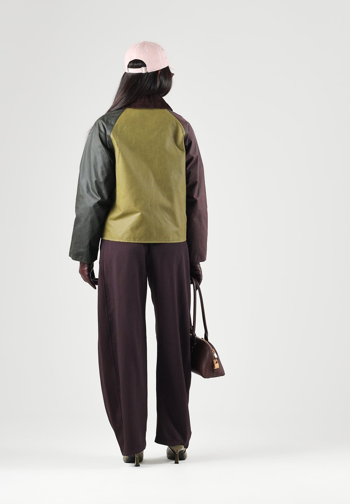 BARBOUR Giacca a vento SPEY WAX JACKET gold-verde per donna con design color block, taglio cropped 262MLWX1482 OL33 BARBOUR