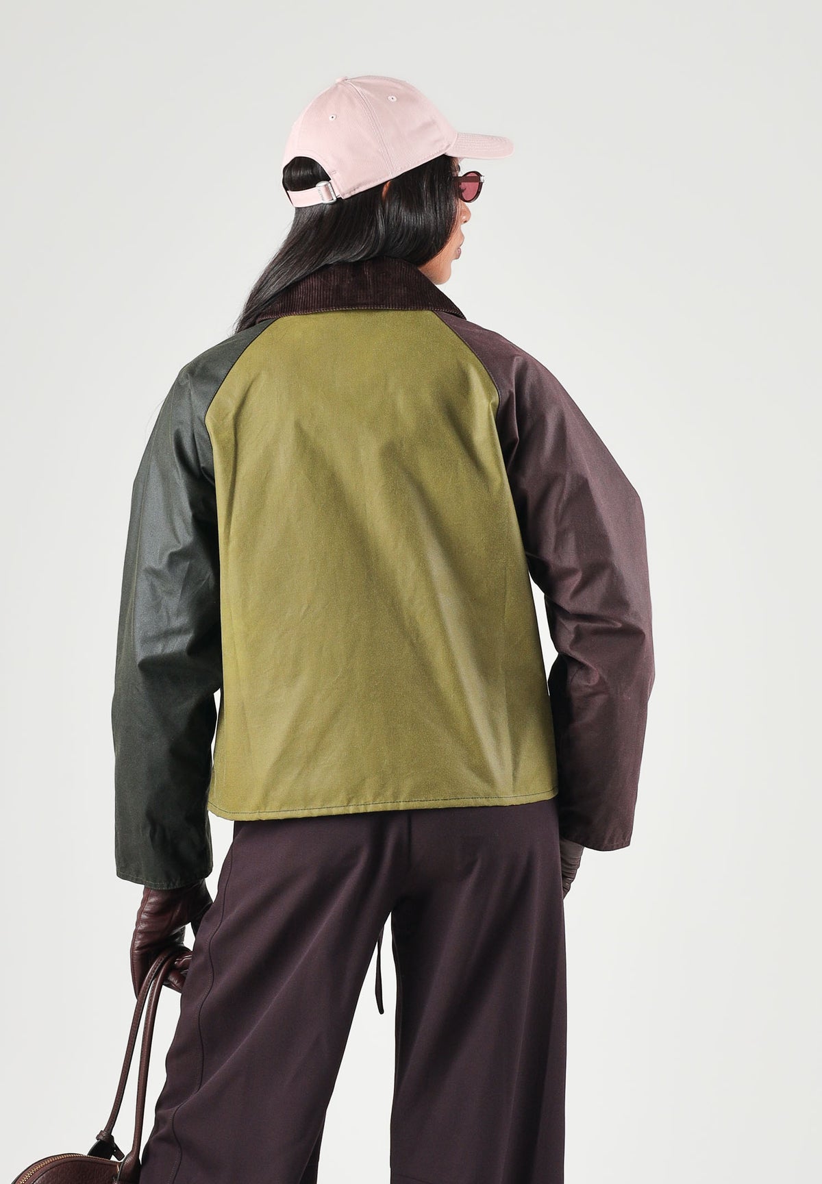 BARBOUR Giacca a vento SPEY WAX JACKET gold-verde per donna con design color block, taglio cropped 262MLWX1482 OL33 BARBOUR