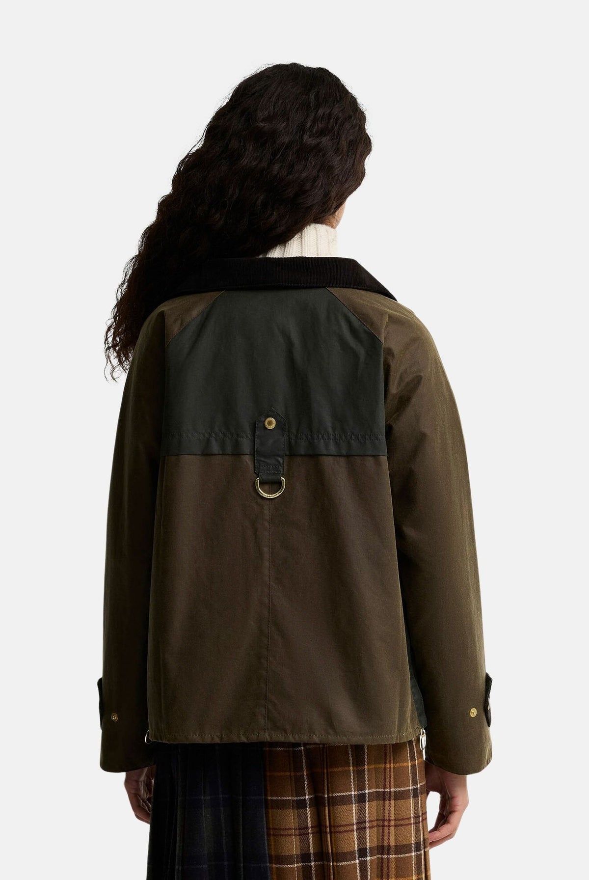 BARBOUR Giubbotto beech-fern marrone da donna con design bicolore, colletto alto e chiusura frontale 262MLWX1566 SN91 BARBOUR