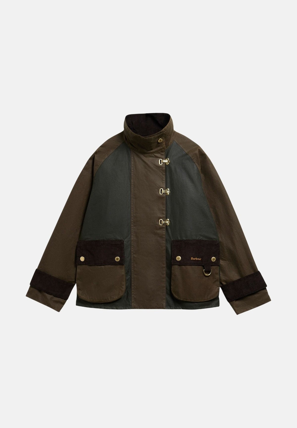 BARBOUR Giubbotto beech-fern marrone da donna con design bicolore, colletto alto e chiusura frontale 262MLWX1566 SN91 BARBOUR