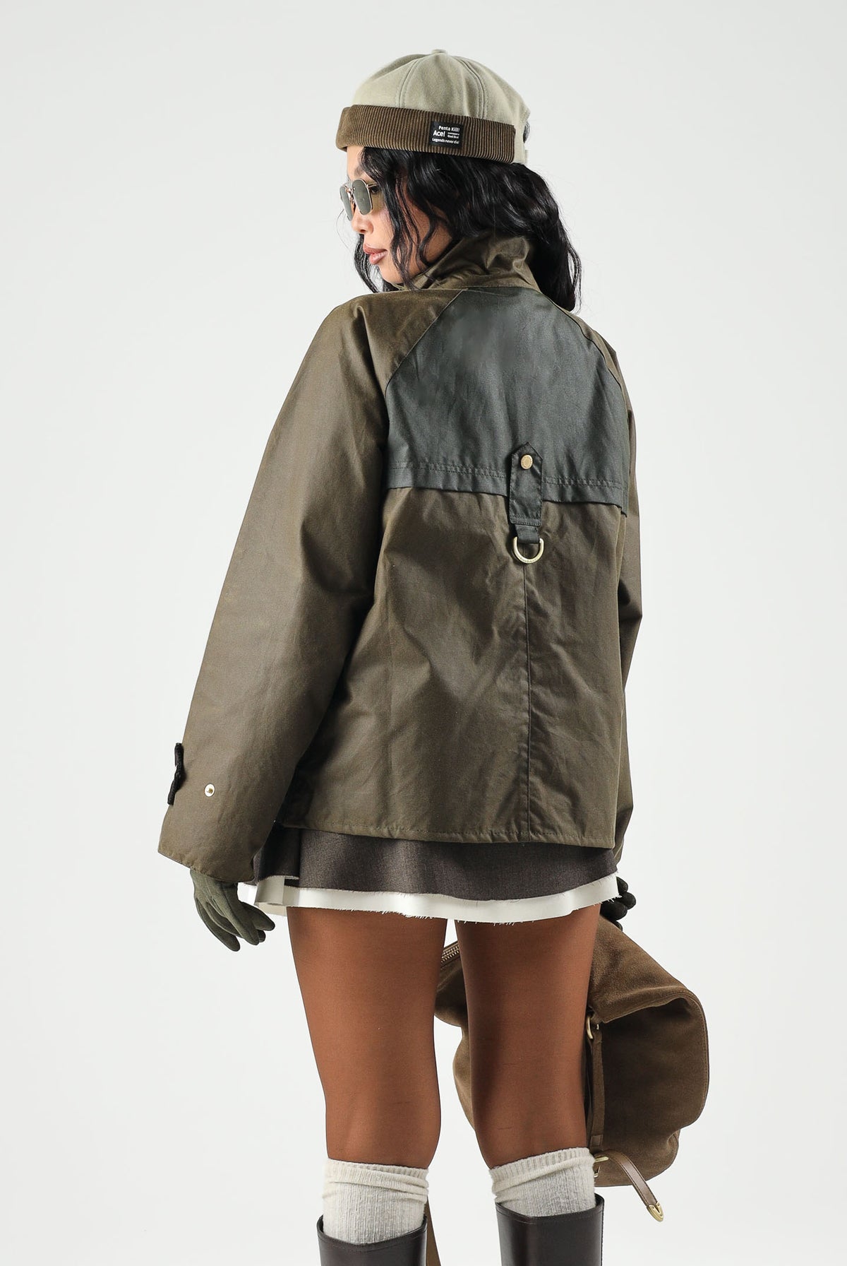 BARBOUR Giubbotto beech-fern marrone da donna con design bicolore, colletto alto e chiusura frontale 262MLWX1566 SN91 BARBOUR