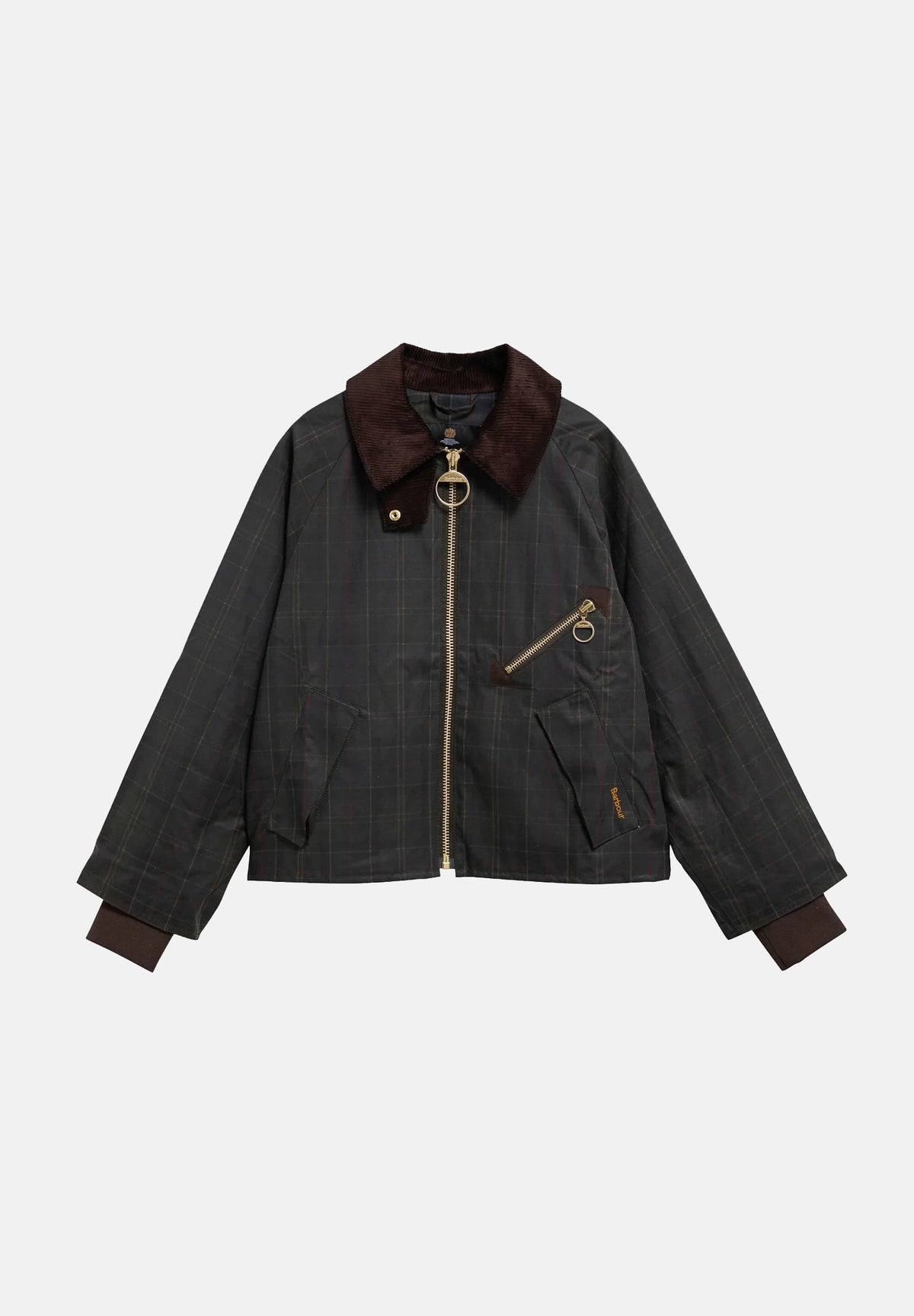 BARBOUR Giacca a vento ARLENE CHECKED grigio per donna con fantasia tartan e tasche oblique con zip. 262MLWX1567 OL71 BARBOUR