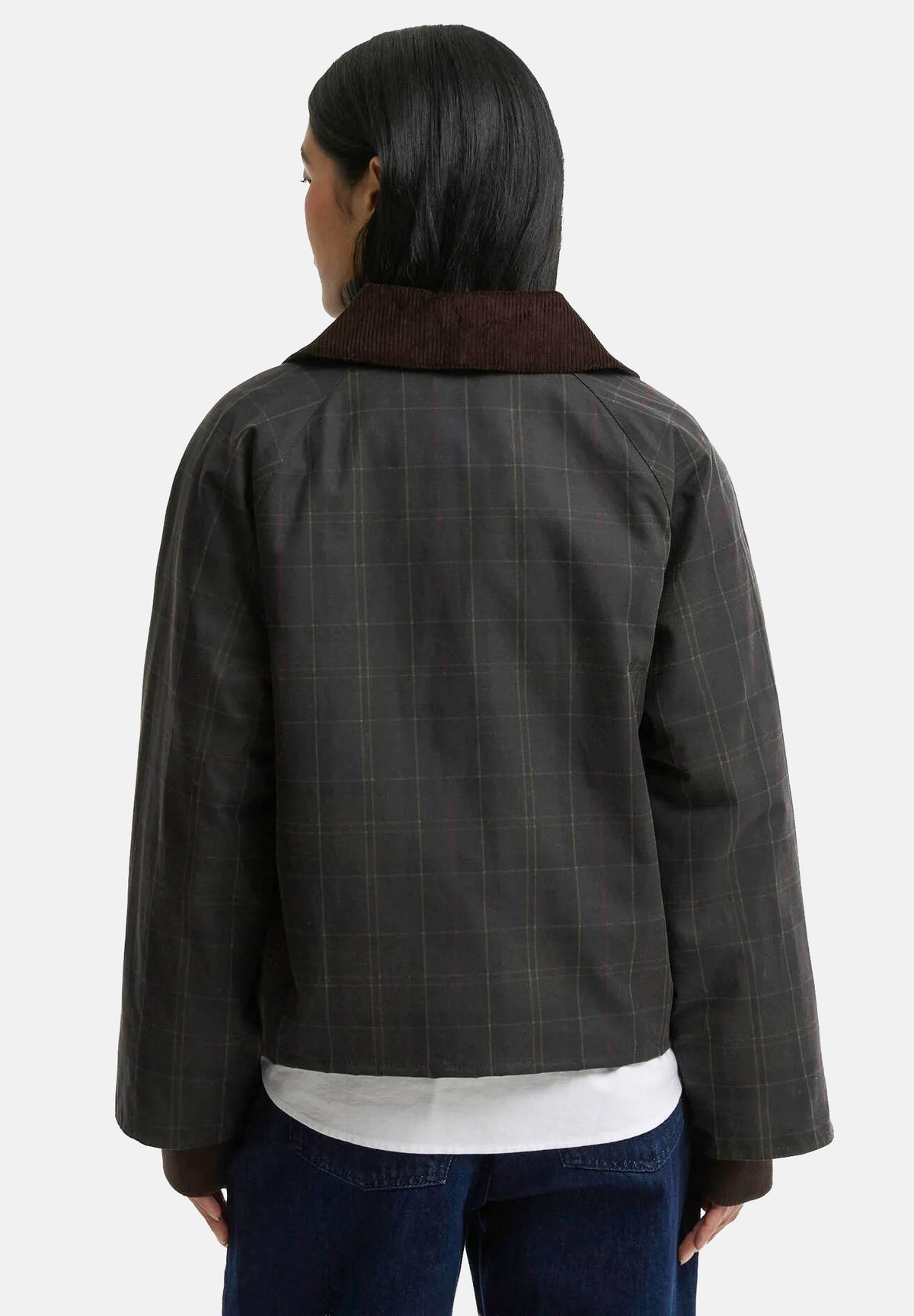 BARBOUR Giubbotto ARLENE CHECKED grigio per donna con fantasia tartan e tasche oblique con zip. 262MLWX1567 OL71 BARBOUR